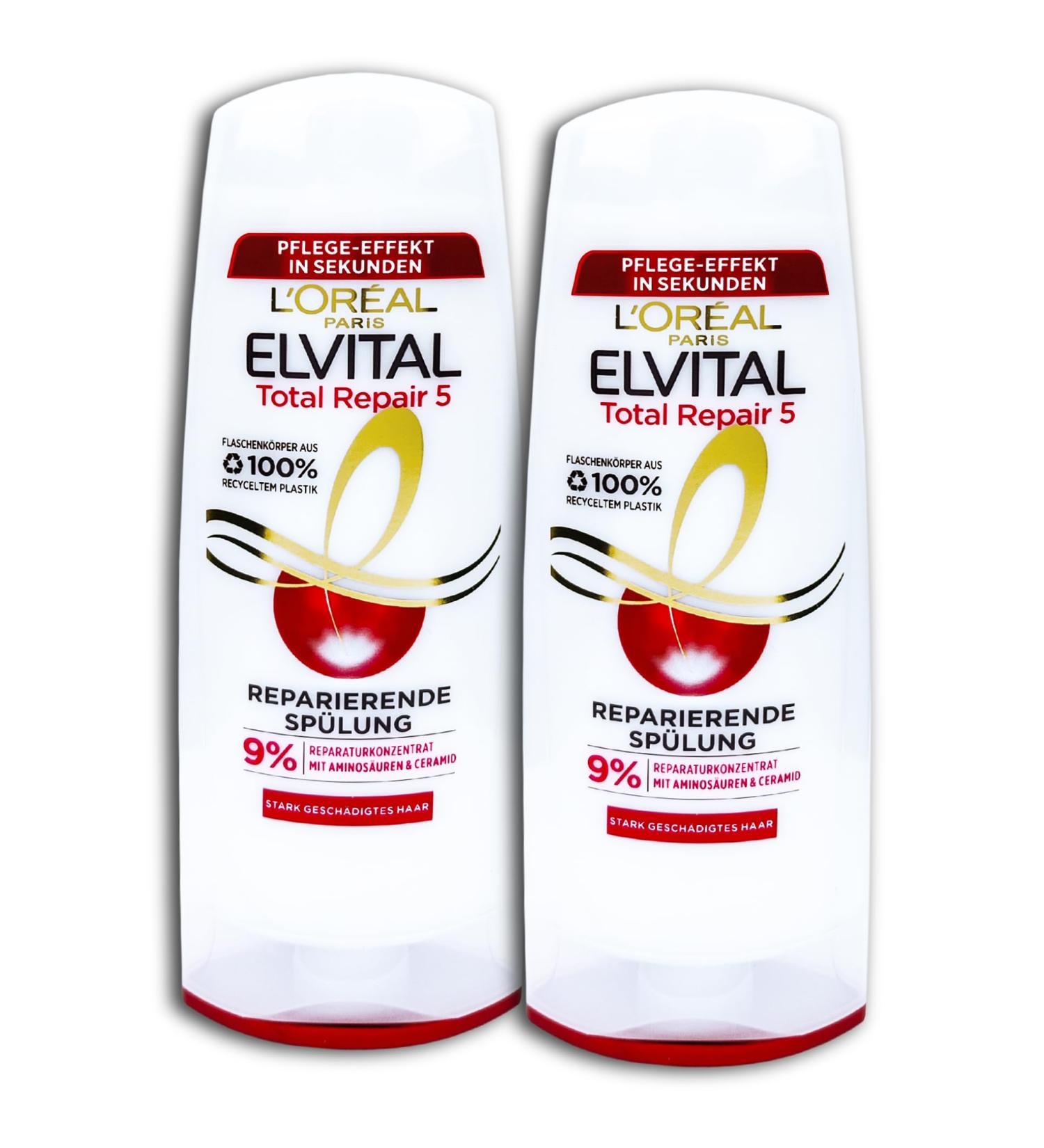 L'OR AL Elvital Total Repair 5 Pack of 2 bottles of conditioner for severely damaged hair 2 x 250 ml