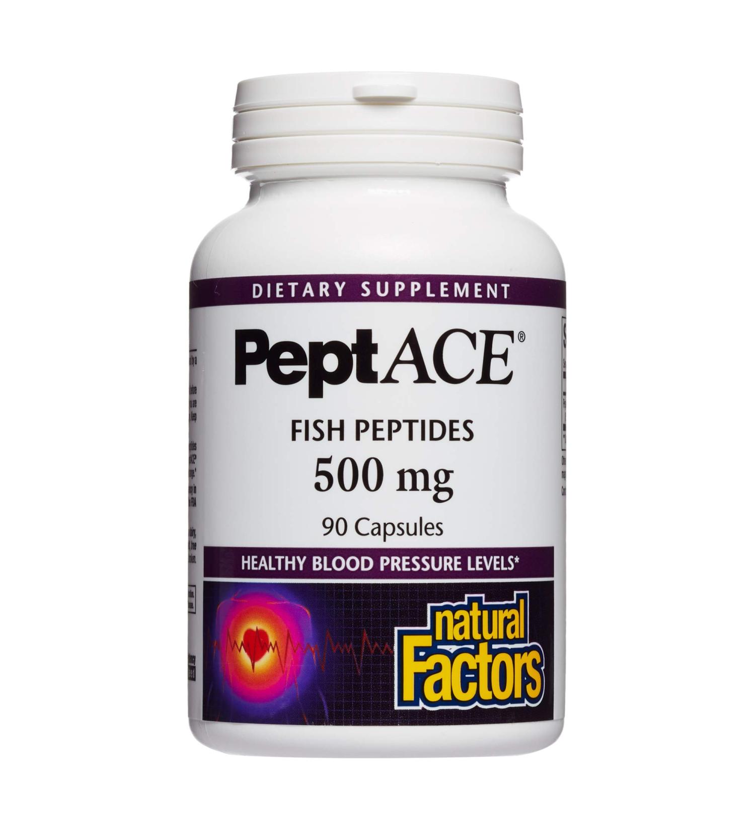 Natural Factors PeptACE Fish Peptides 500 mg - 90 Capsules for Optimal Health - Buy Online on GoSupps.com