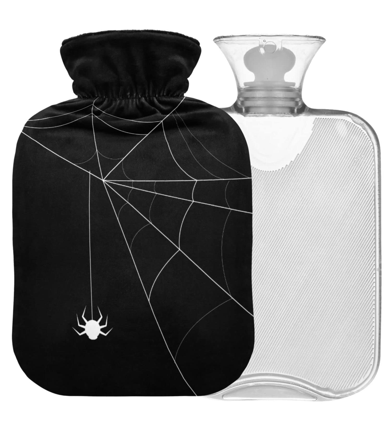 NAANLE Halloween Spider Net Water Bottle | Transparent 1L Hot & Cold Therapy Bag for Pain Relief & Warmth - Buy Online on GoSupps.com