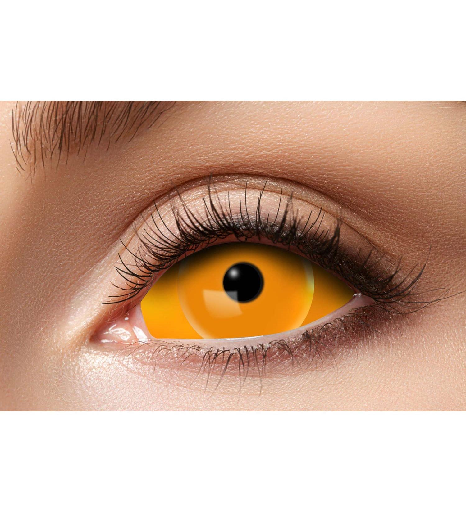 Eyecatcher 84091541.s25 - Colored Sclera Contact Lenses 1 Pair for 6 Months Orange Carnival Mardi Gras Halloween