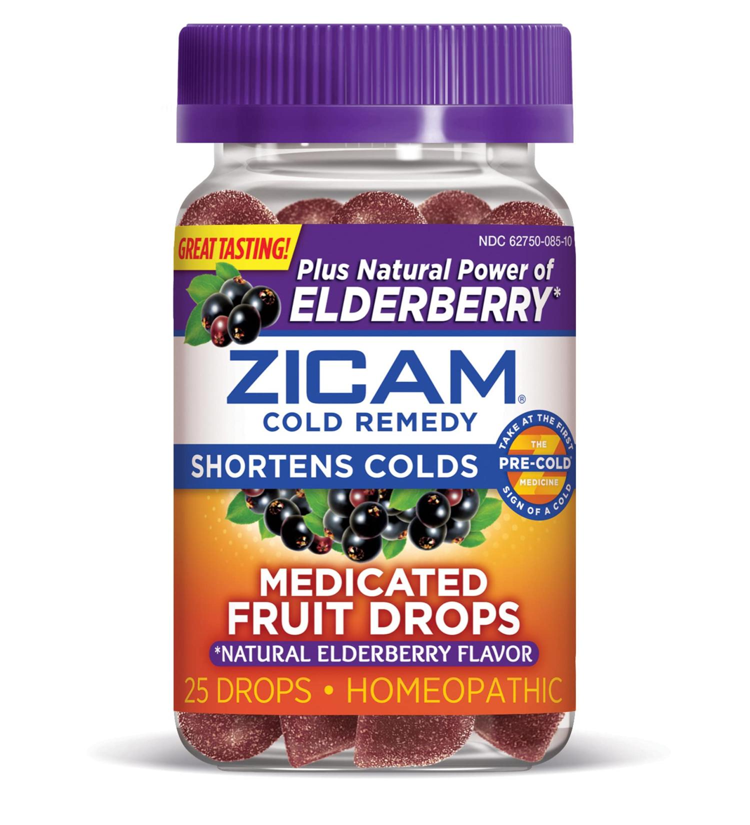 Zicam Cold Remedy Fruit Drops with Elderberry - 25 Mixed Berry Drops - Buy Online on GoSupps.com