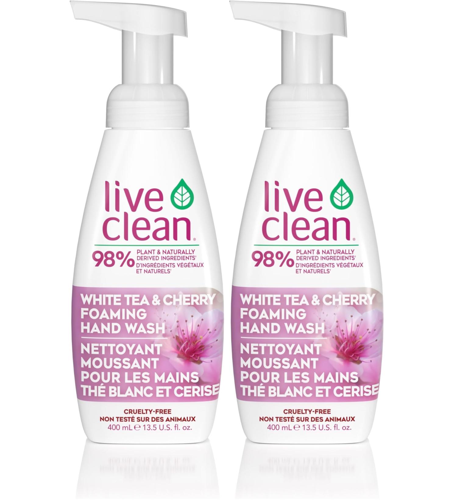 Live Clean White Tea & Cherry Foaming Hand Soap 13.5 Fl Oz (Pack of 2) - Buy Online on GoSupps.com