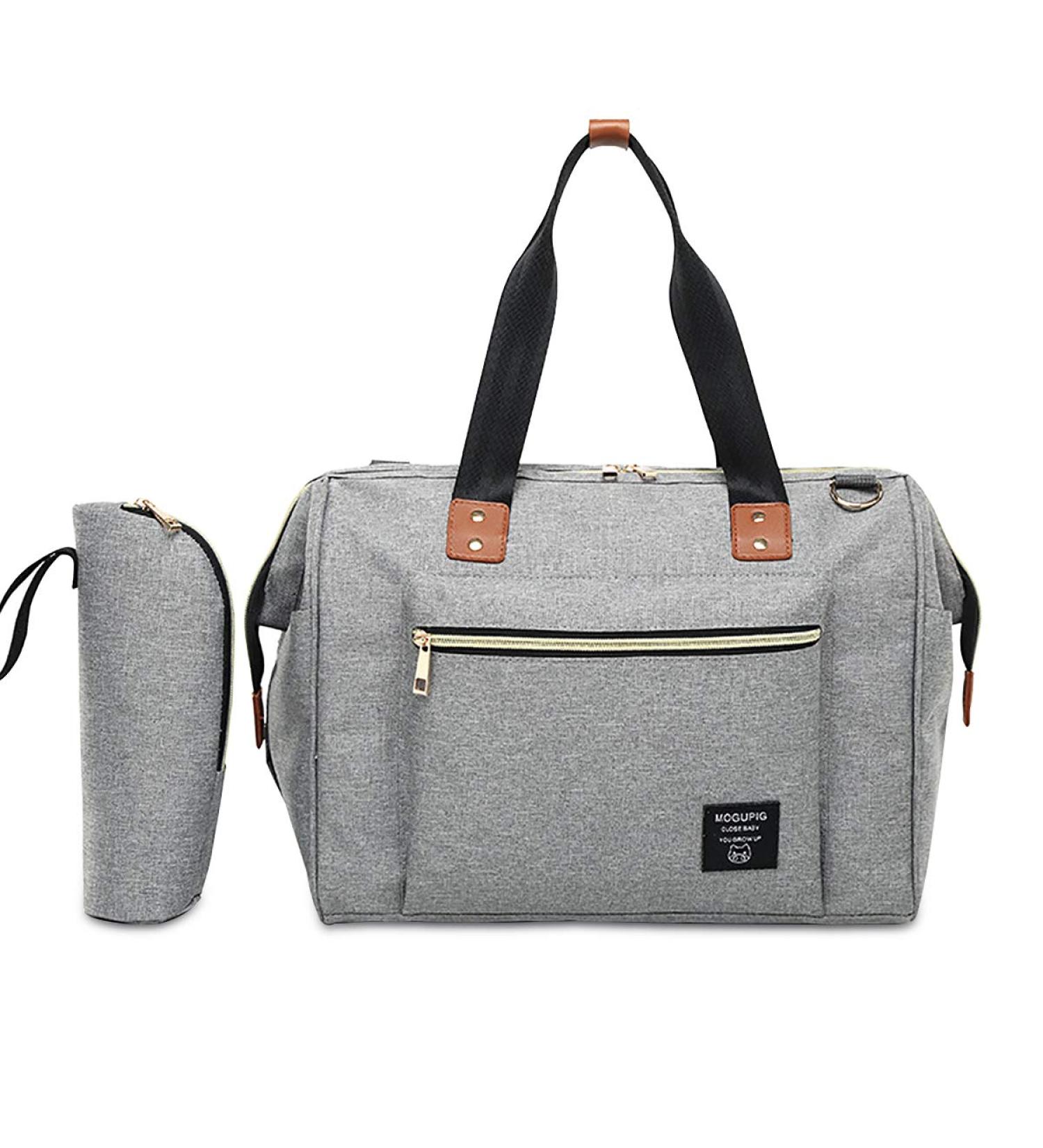 SONARIN Baby Nappy Changing Bag with Insulated Pocket Satchel Waterproof Large Capacity Stylish and Durable Light Gray - Buy Online on GoSupps.com