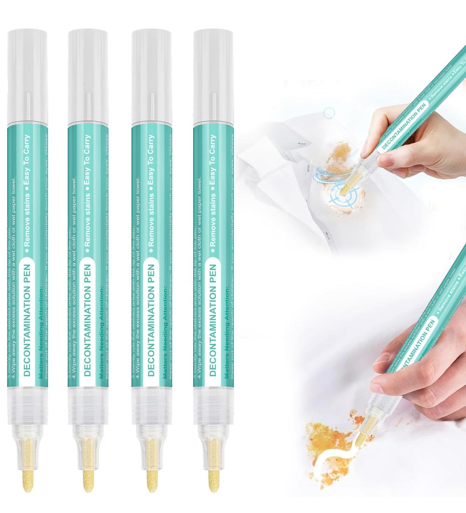 Emergency Stain Removing Pens Bleach Pen for Clothing Laundry Free Stain Remover Pens Travel Size Toiletries Travel Essentials Travel Accessories Instantly Remove New Stains (4PCS) - Buy Online on GoSupps.com