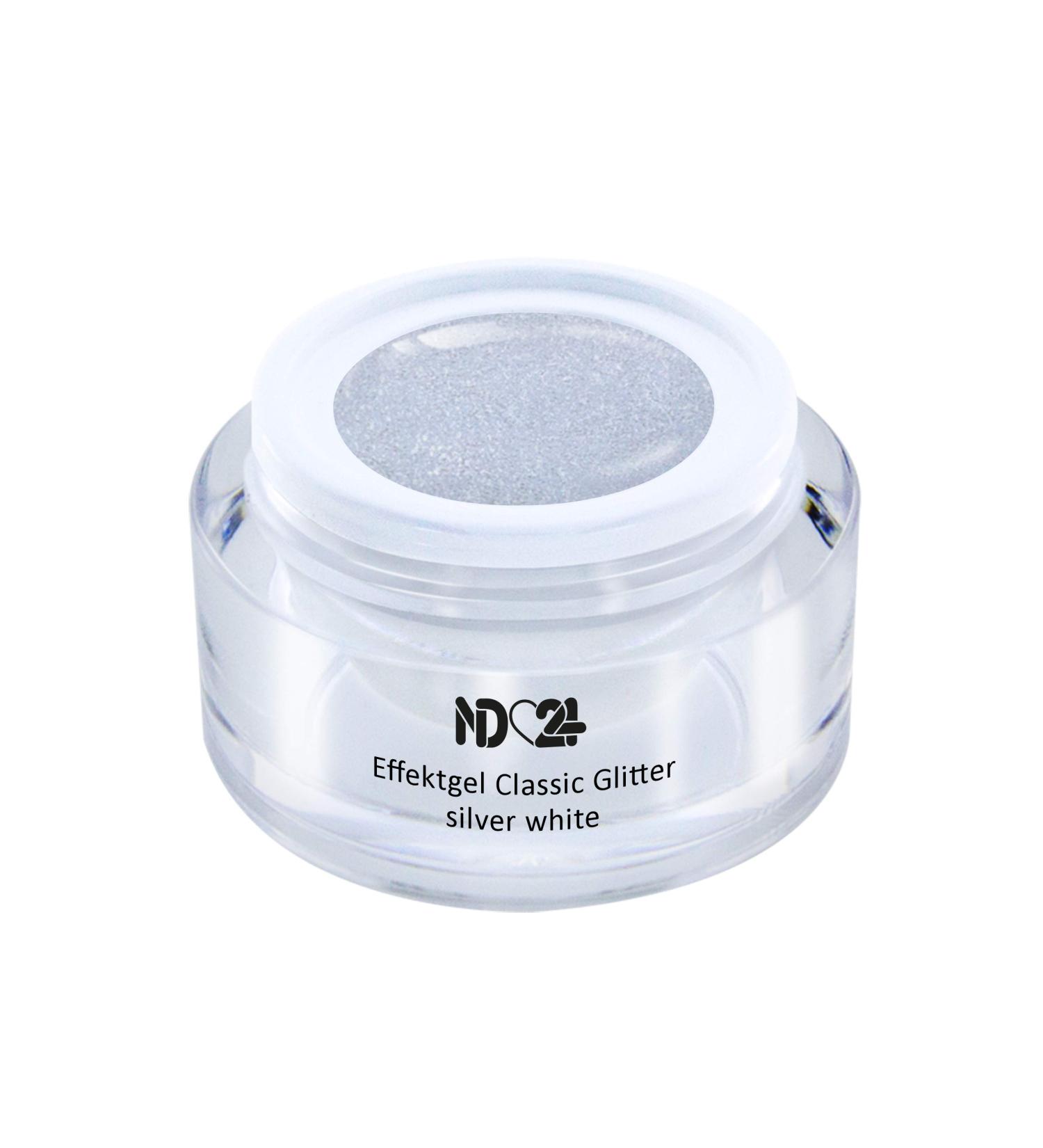 UV LED Effect Gel Classic Glitter Silver White - Studio Quality 5ml - Made in Germany - Perfect for Nail Art - Buy Online on GoSupps.com