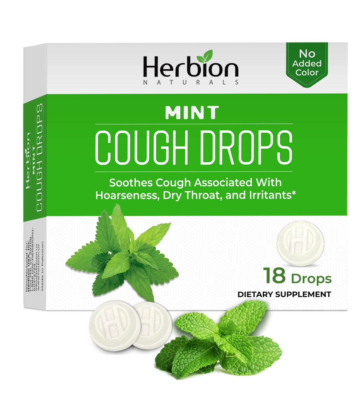Herbion Naturals Cough Drops - All Natural - Mint - 18 Drops - Buy Online on GoSupps.com