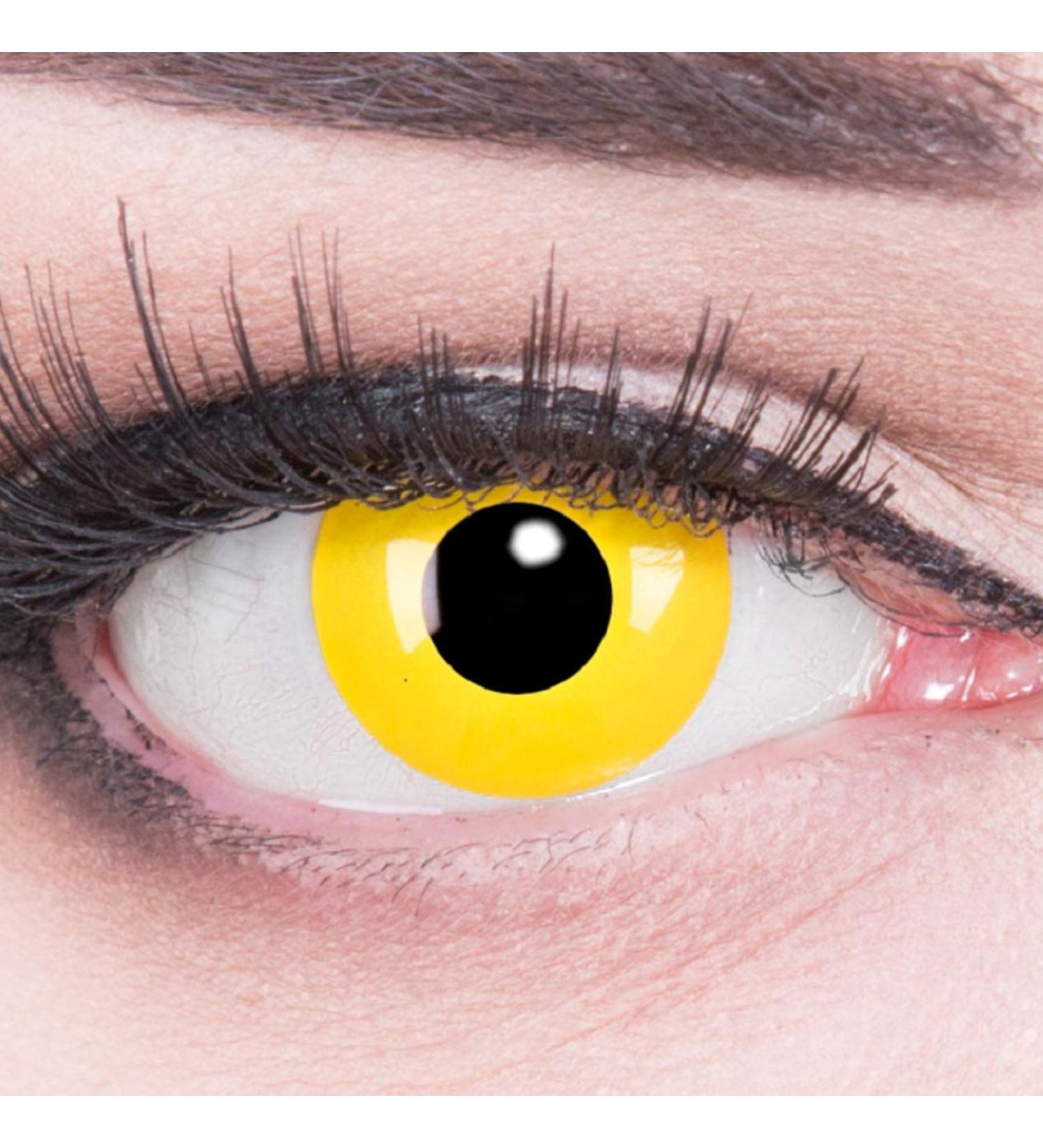 Buy Glamlens Yellow Colored Contact Lenses - Crazy Fun Shades Strength Options -1.00 to -6.00 International Shipping Available - Buy Online on GoSupps.com