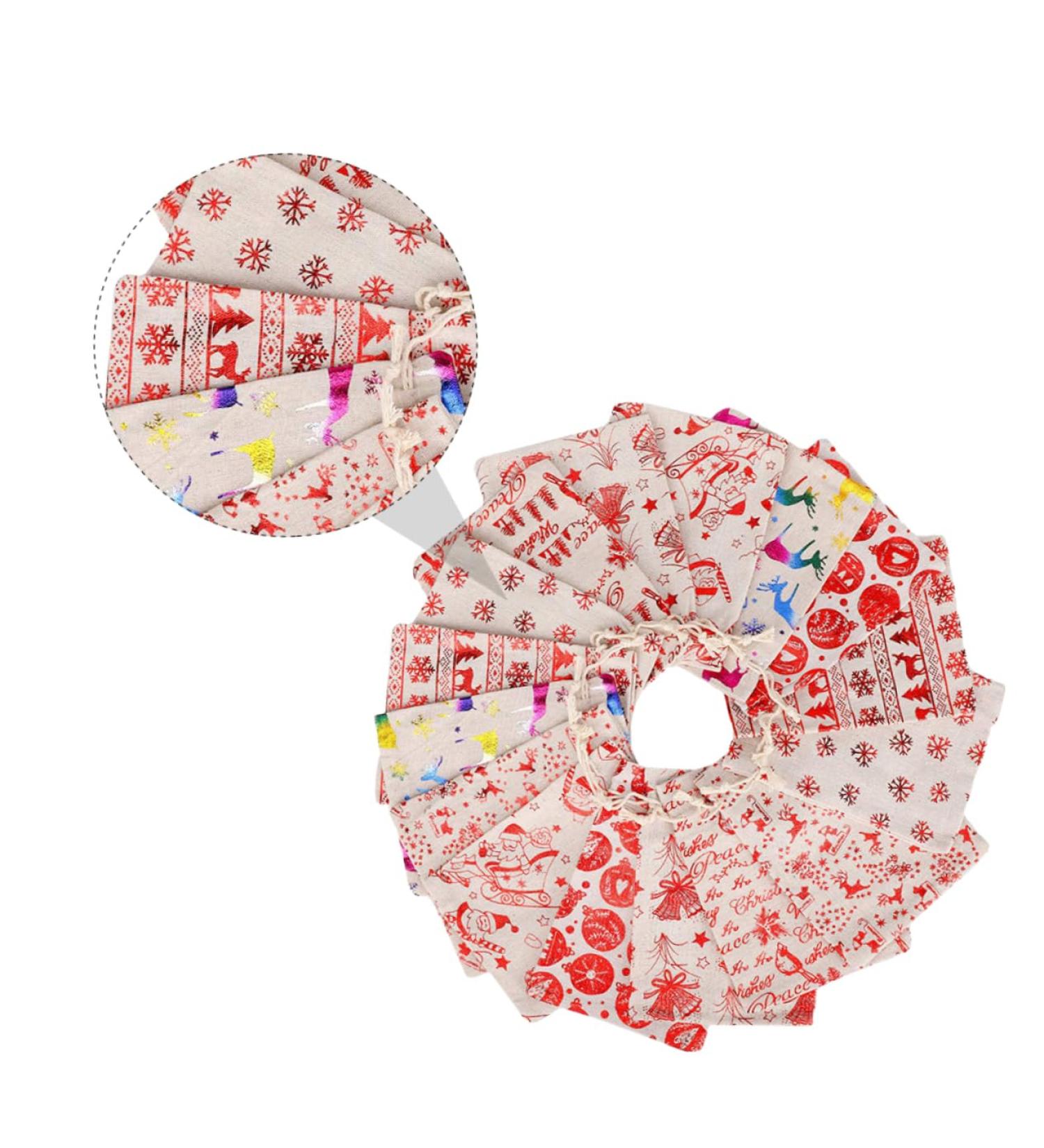 PLAFOPE Chrismas Bags 16pcs Candy Buggy Bag Candy Bags Christmas Linen Bags Christmas Bag Cute Christmas Deer - Buy Online on GoSupps.com