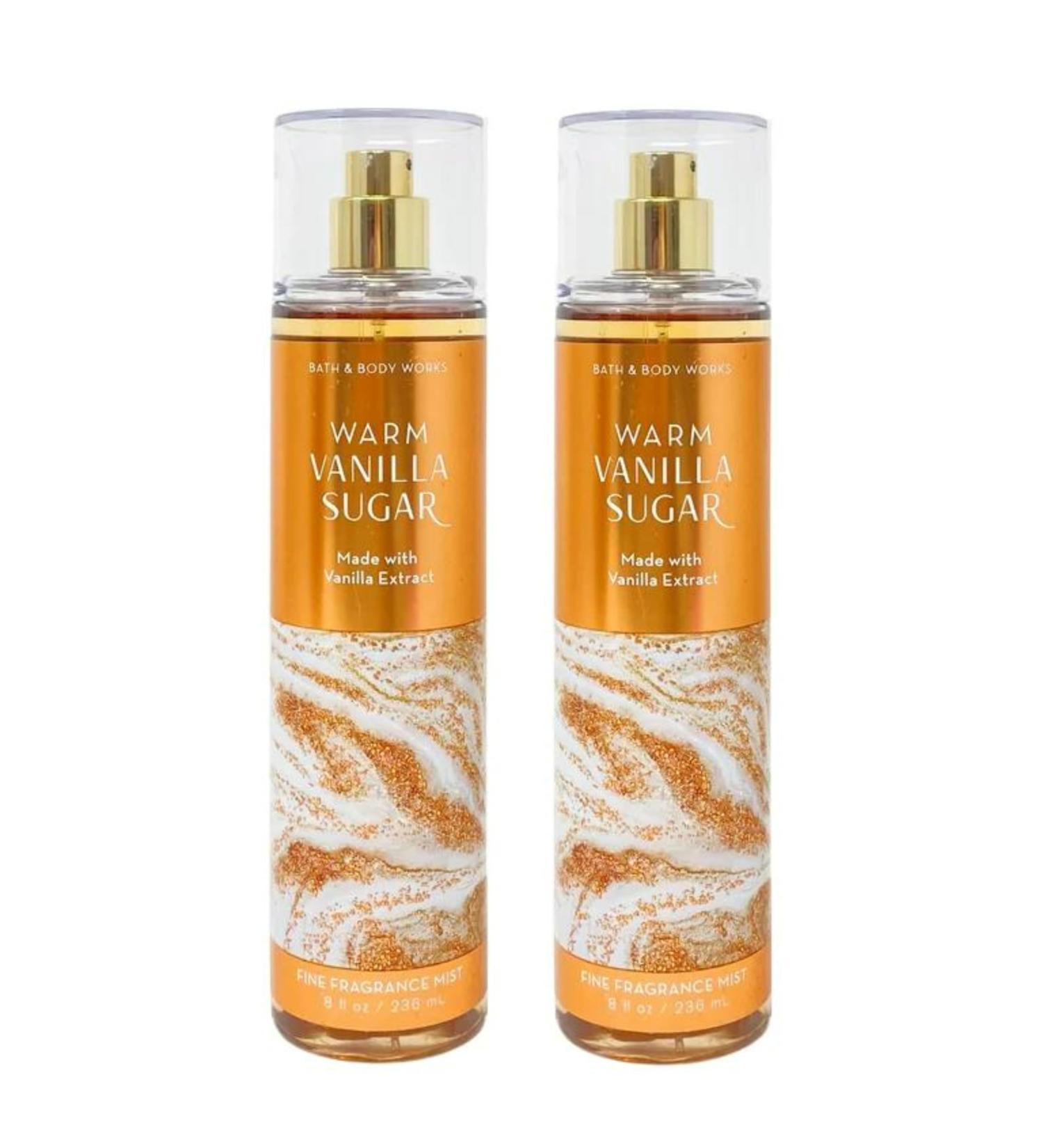 Bath & Body Works Fine Fragrance Mist Set of 2 Bottles 8oz Per Bottle (Warm Vanilla Sugar)