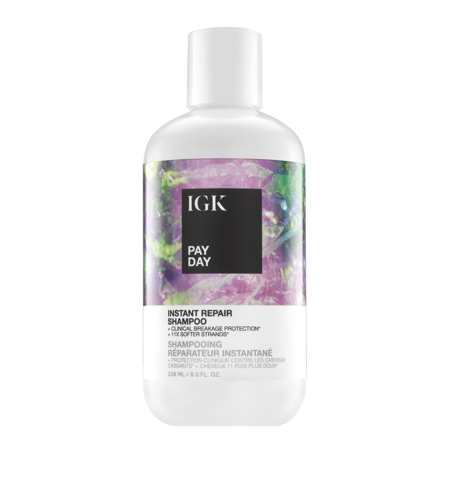 IGK PAY DAY Instant Repair Shampoo - Bond-Building & Damage Repair - Vegan & Cruelty Free - 8 Fl Oz - Buy Online on GoSupps.com