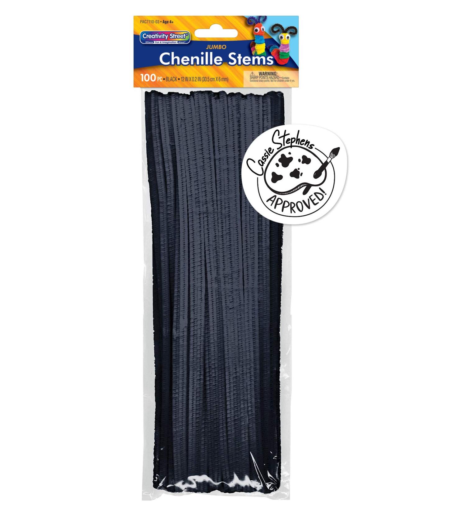 Creativity Street Jumbo Bendable Stem  12-in. x 6-mm  Black 100 pcs - Buy Online on GoSupps.com
