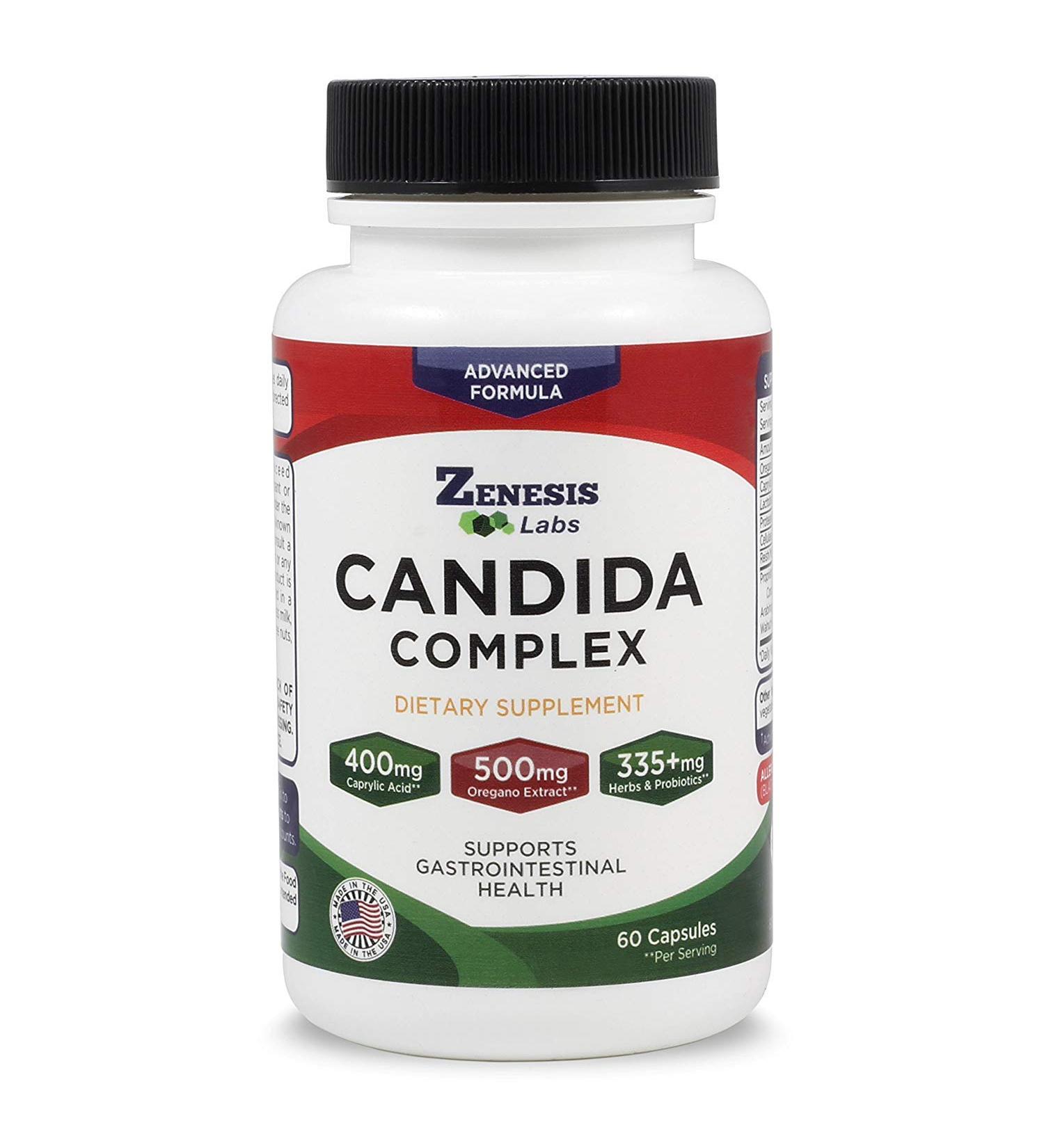 Candida Cleanse Detox Caprylic Acid Supplement - 60 Capsules with Oregano, Probiotics, Enzymes, 30 Day Supply - Buy Online on GoSupps.com