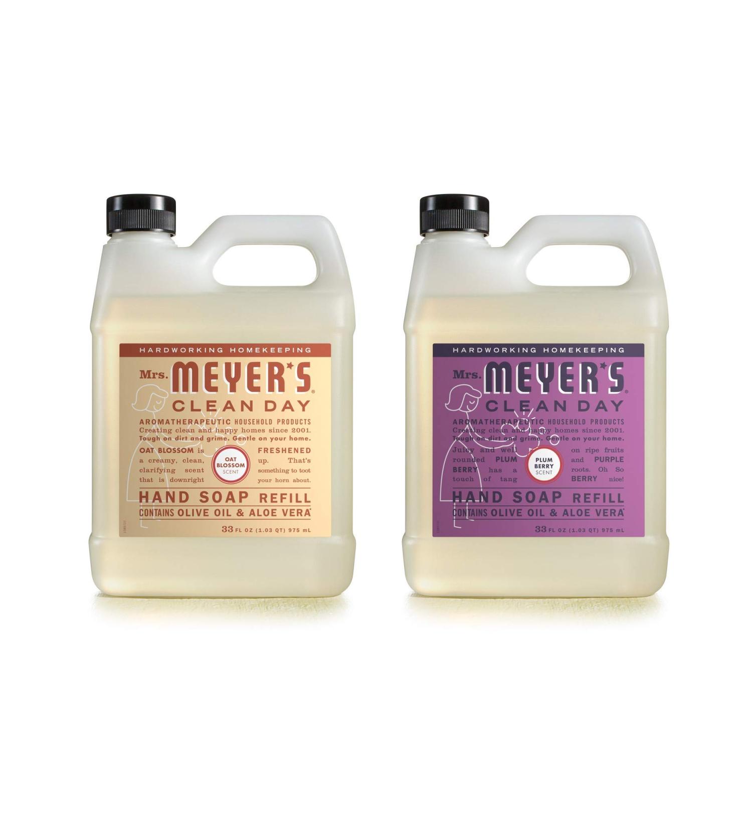 Mrs. MEYER'S CLEAN DAY Hand Soap Refill Scent Variety Pack 2 CT (Oat Blossom + Plum Berry) Oat Blossom + Plum Berry 33 Fl Oz (Pack of 2) - Buy Online on GoSupps.com