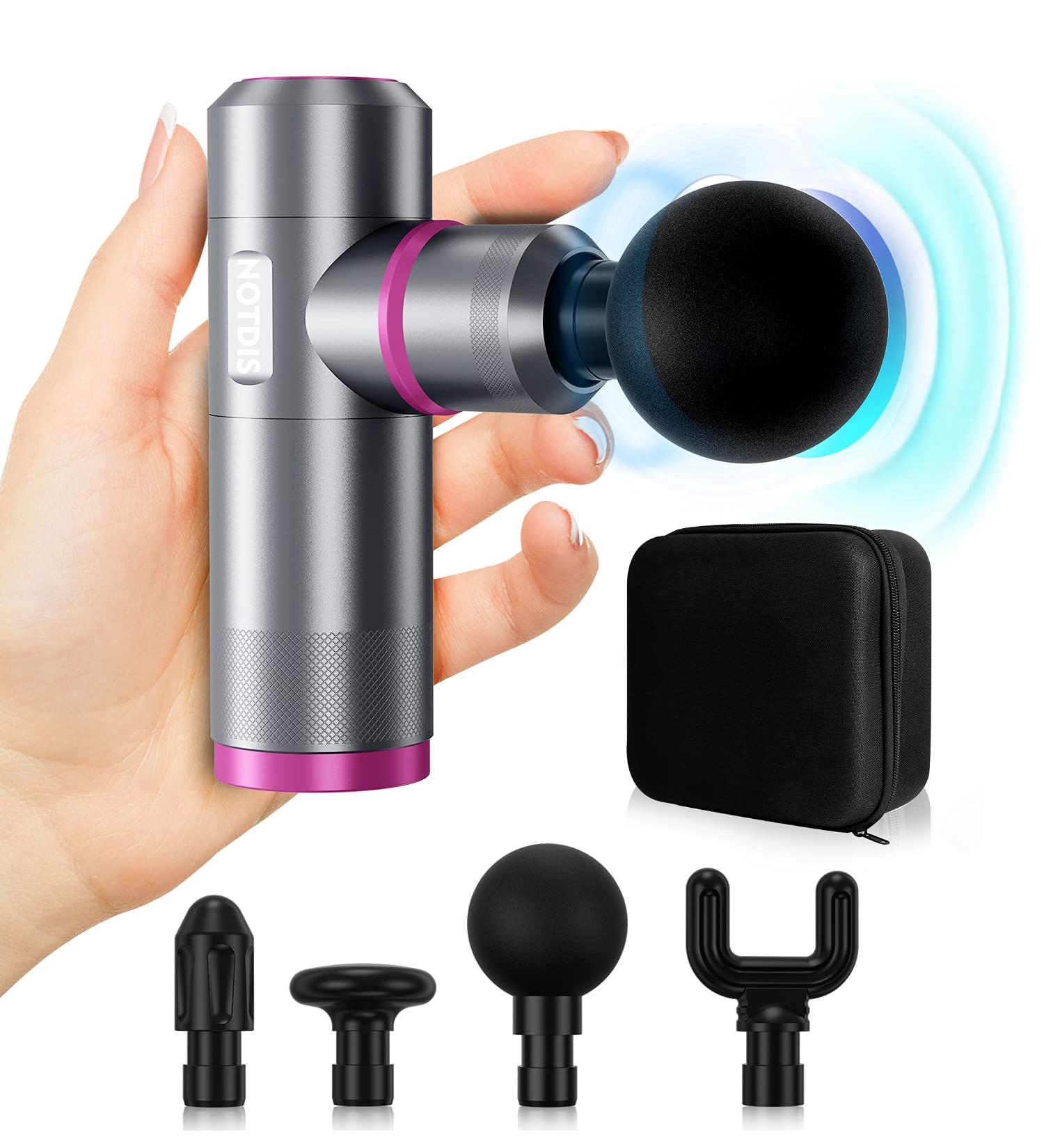 Mini Massage Gun - All Metal Muscle Massager | Super Silent Deep Tissue Massager with Extra Long Standby | 7500mAh Pocket Size | Ideal for Work, Fat Loss, Recovery & Pain Relief - Red - Buy Online on GoSupps.com