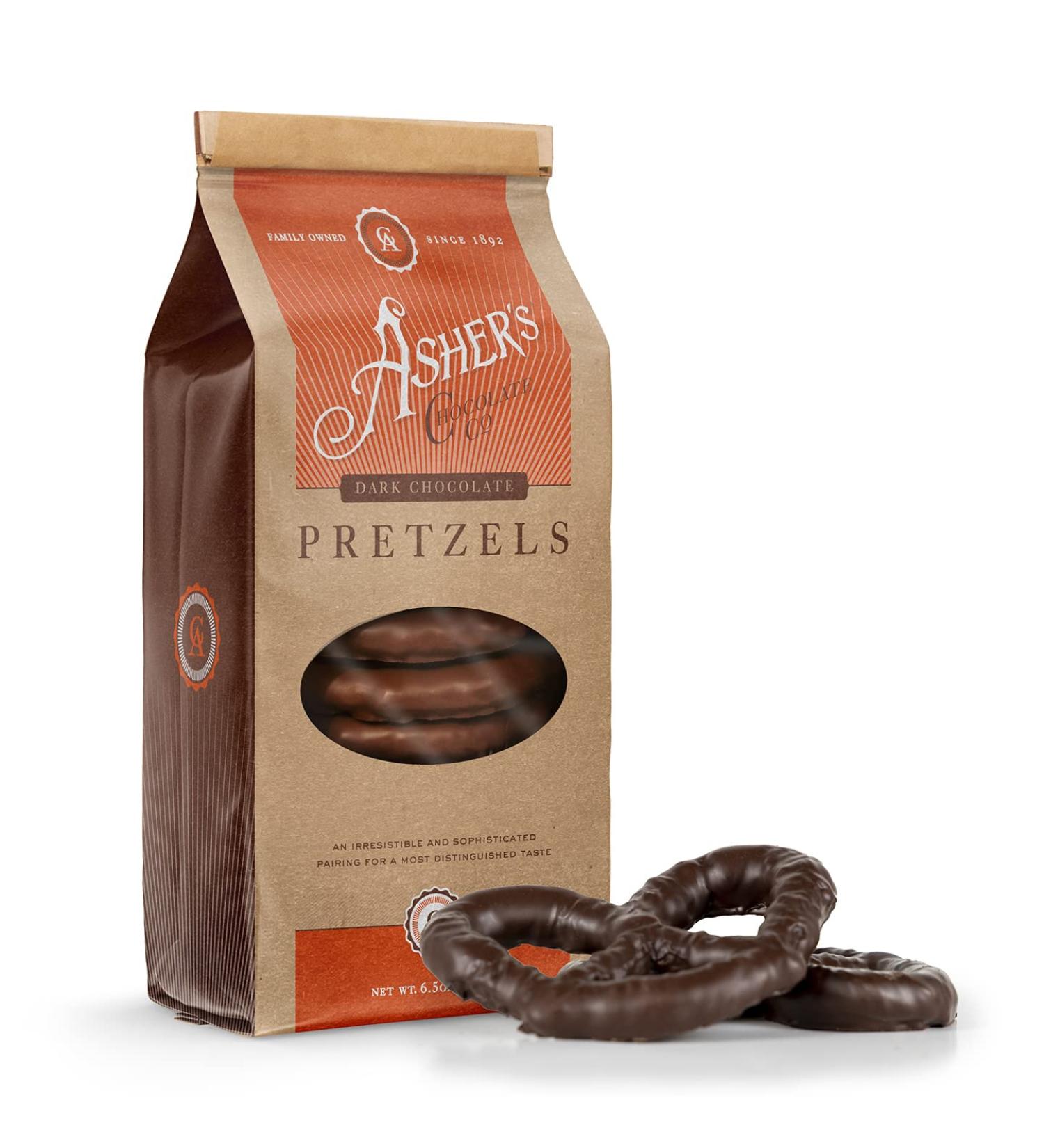 Gourmet Dark Chocolate Covered Pretzels - Asher's Chocolates | Sweet & Salty Kosher Treats | International Shipping Available - Buy Online on GoSupps.com