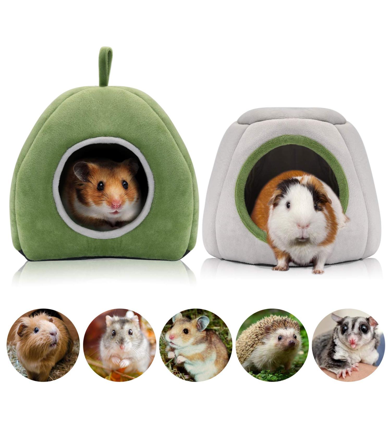 RANYPET Guinea Pig Bed 2 Pack - Washable Guinea Pig Cage Accessories Small Animal Bed Hideout for Guinea Pig Chinchilla Hamsters Hedgehog - Buy Online on GoSupps.com