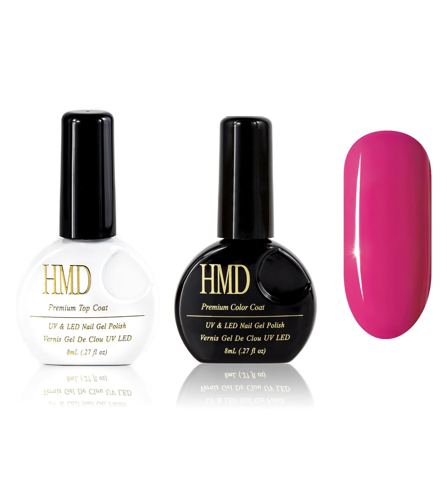 Canada HMD Soak Off UV LED GEl Nail polish color 007 with No Wipe Mirror Shine Top Coat set ruby color. - Buy Online on GoSupps.com