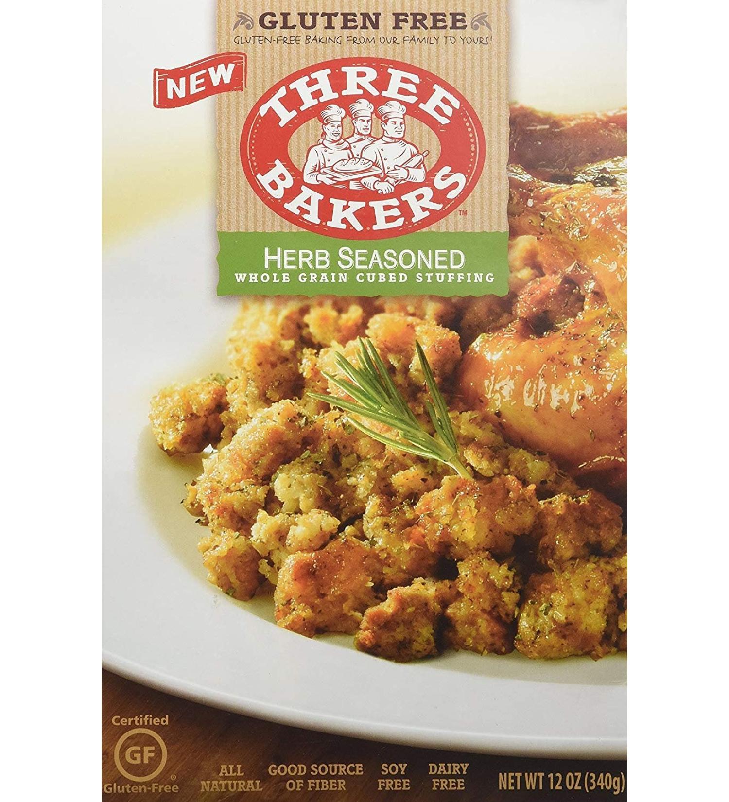Three Bakers Stuffing Cubed Gf Hrb Whl, 12 oz., Pack of 4