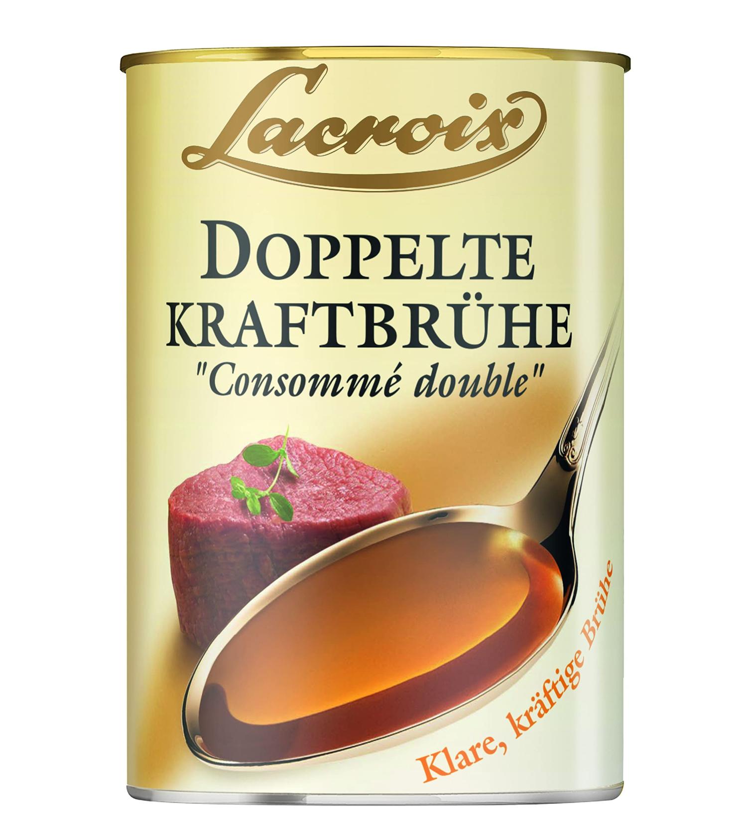 Lacroix Double Fertilizer Consomm Double | 3x 400 ml | Premium Clear Broth | Gourmet Soup Specialty for Starters & Snacks - Buy Online on GoSupps.com