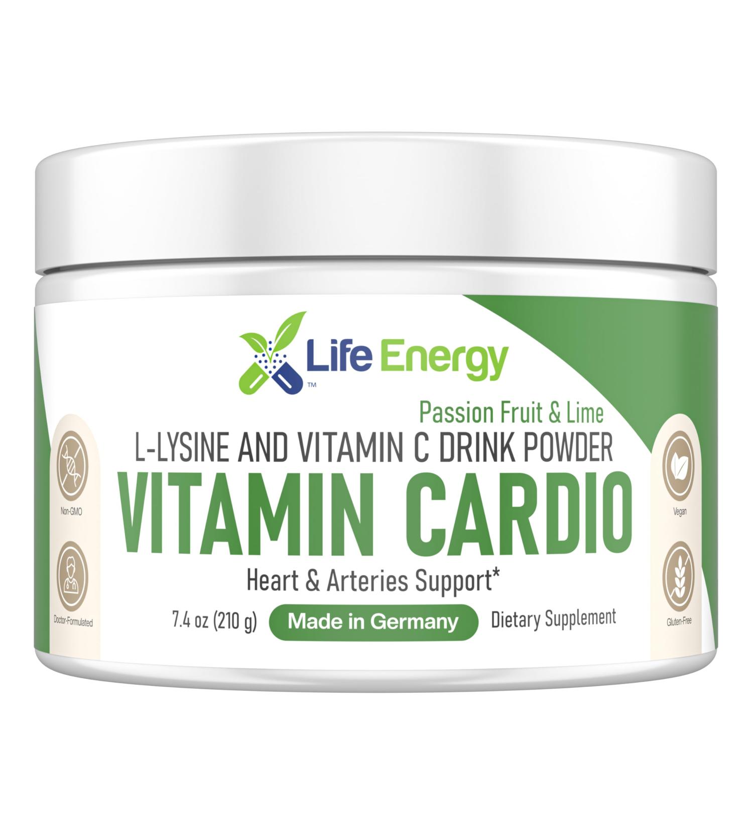 High-Dosed 2000mg Vitamin C & L-Lysine Drink Mix Powder | Heart Arteries Collagen & Immune Support | Passion Fruit & Lime | Stomach-Friendly | Non-GMO Sugar-Free Vegan Doctor-Formulated | 210g Size - Buy Online on GoSupps.com