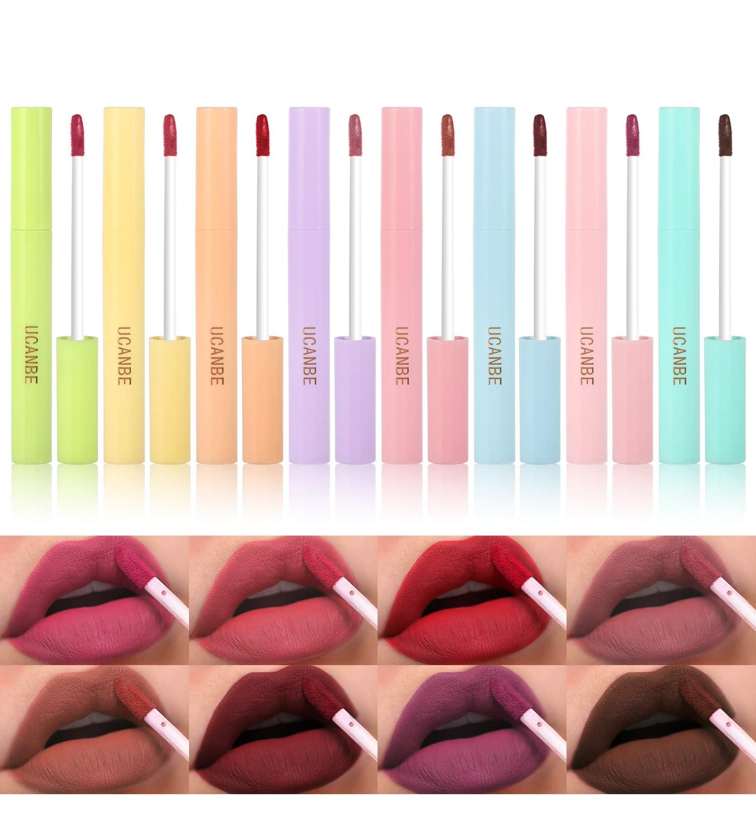 UCANBE 8Pcs/Set Velvet Matte Liquid Lipstick Set B - Waterproof, Long Lasting, Smooth & Soft - Gift for Women - Buy Online on GoSupps.com