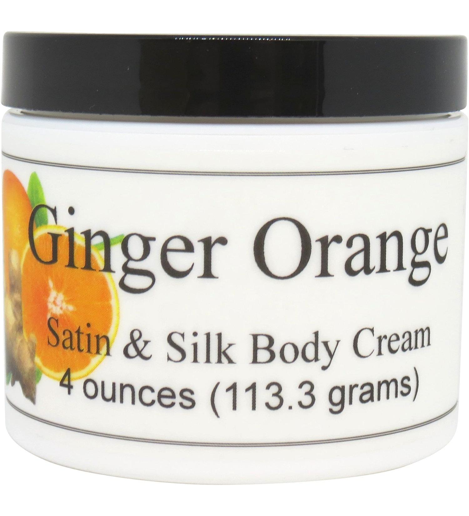Eclectic Lady Ginger Orange Satin and Silk Cream Body Cream Body Lotion 4 oz - Shea Butter Aloe Silk Amino Acids Vitamin E Phthalate-Free Handcrafted in USA - Perfect For Women 4 Ounce (Pack of 1)