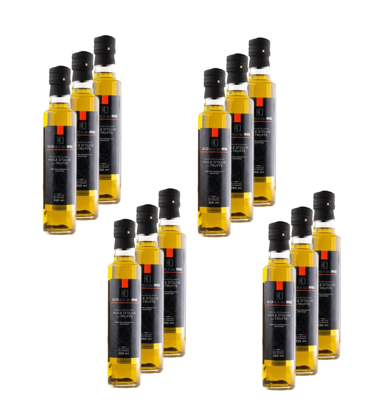 Lot 12x Specialty Olive Oil with Black Truffle 1% - Bottle 250 ml - Buy Online on GoSupps.com
