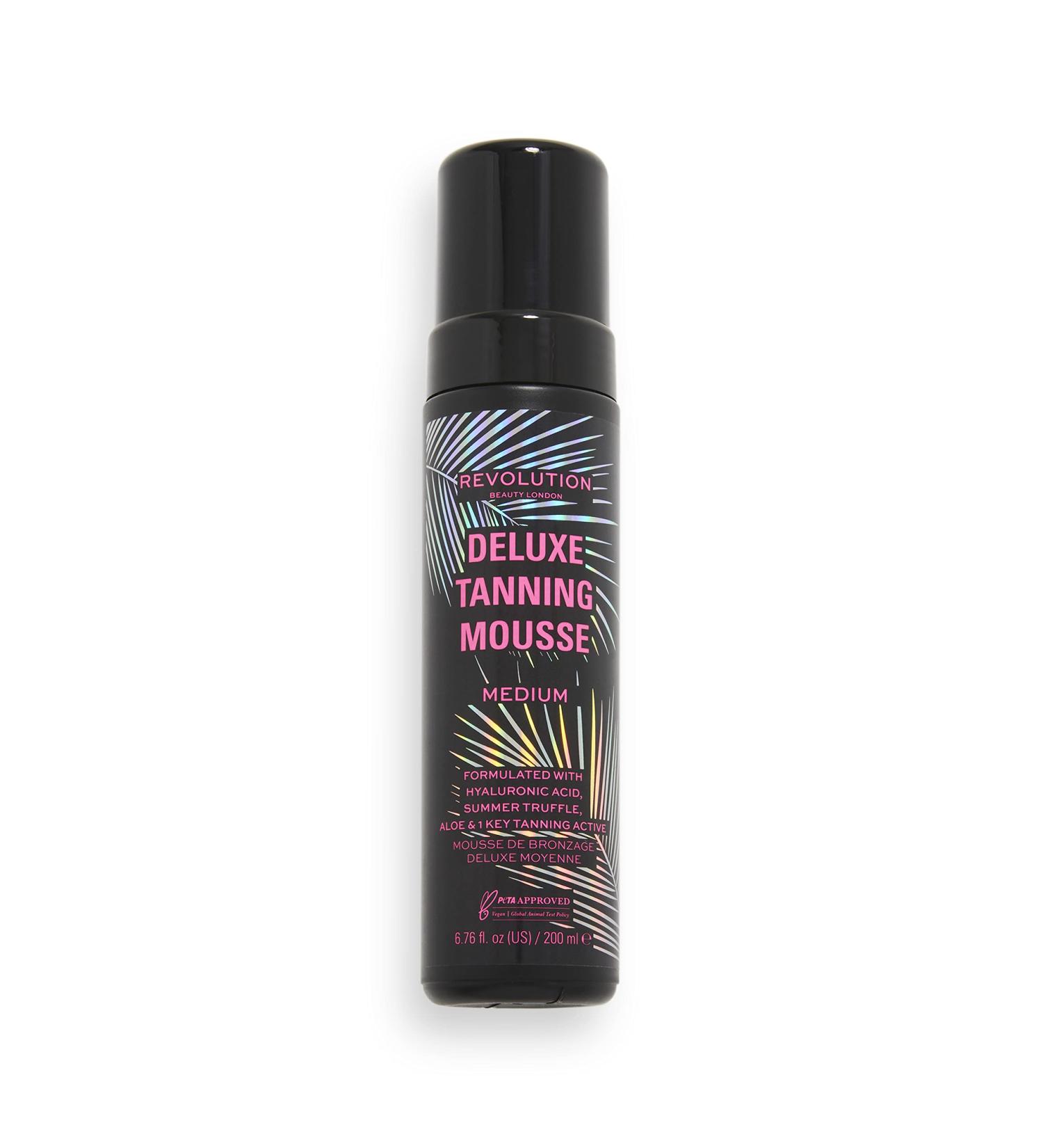 Revolution Beauty Deluxe Tanning Mousse 200ml | Non-Sticky Formula with Hyaluronic Acid | Light/Medium - Shop Internationally - Buy Online on GoSupps.com