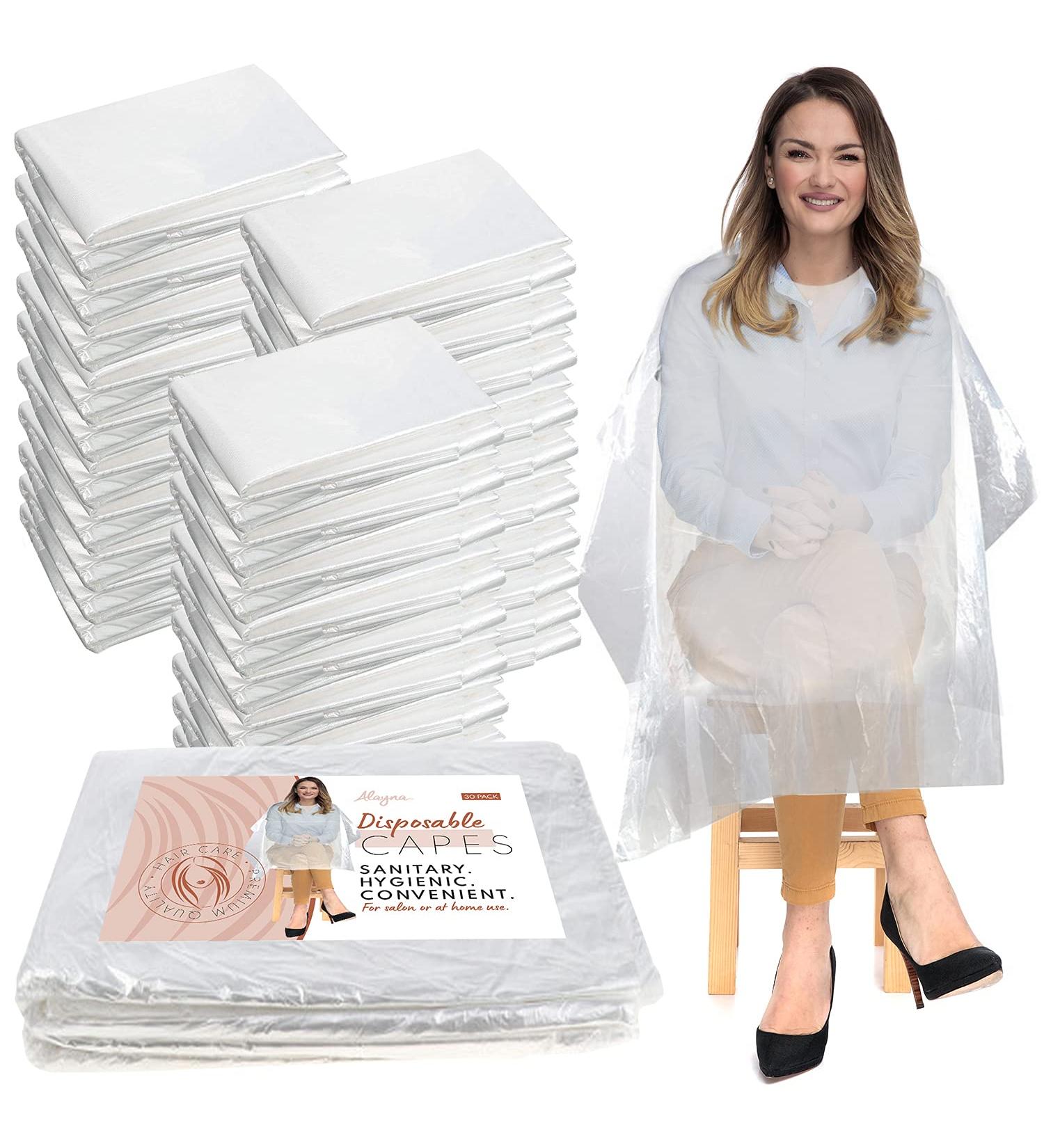 Disposable Haircut Capes - Lightweight, Waterproof, Tear-Resistant for Hair Salon & Barber Use - 30 Pack - Buy Online on GoSupps.com