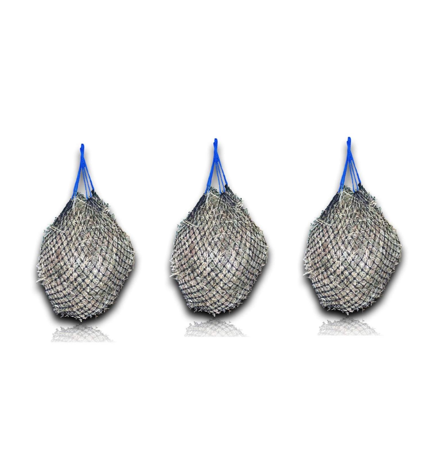 Buy 3x Heunetz Horses Tightly Mesh Feeding Network - 3 Free Carabiners | Enhanced Digestion & Well-Being for Animals - 4.5 kg Dark Blue Hay Grass Food Sack - Buy Online on GoSupps.com