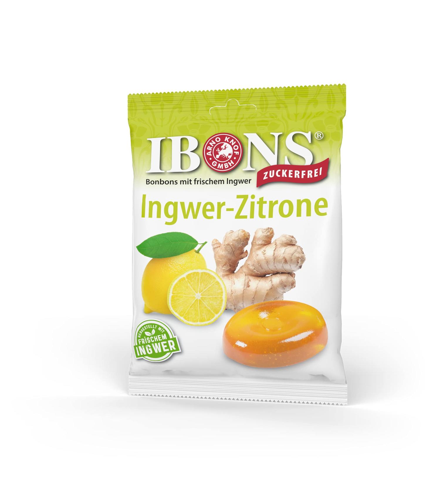 Buy IBONS Sugar-Free Lollipops 75g - Ginger Lemon Flavor | International Shipping - Buy Online on GoSupps.com
