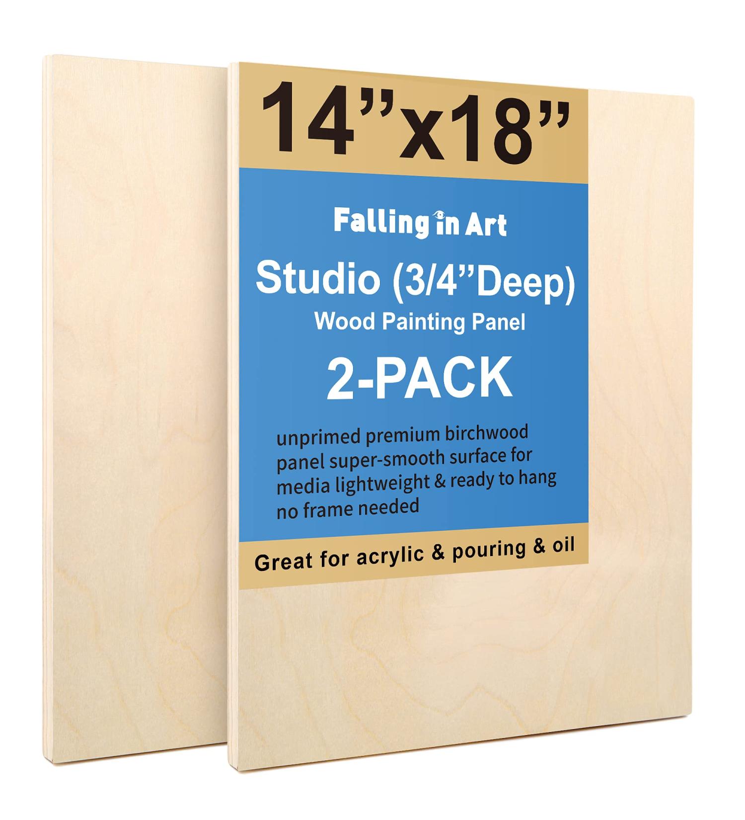 14x18 Wood Canvas Panels Kit - 2 Pack, Studio Cradle Boards for Pouring Art - Falling in Art - Buy Online on GoSupps.com