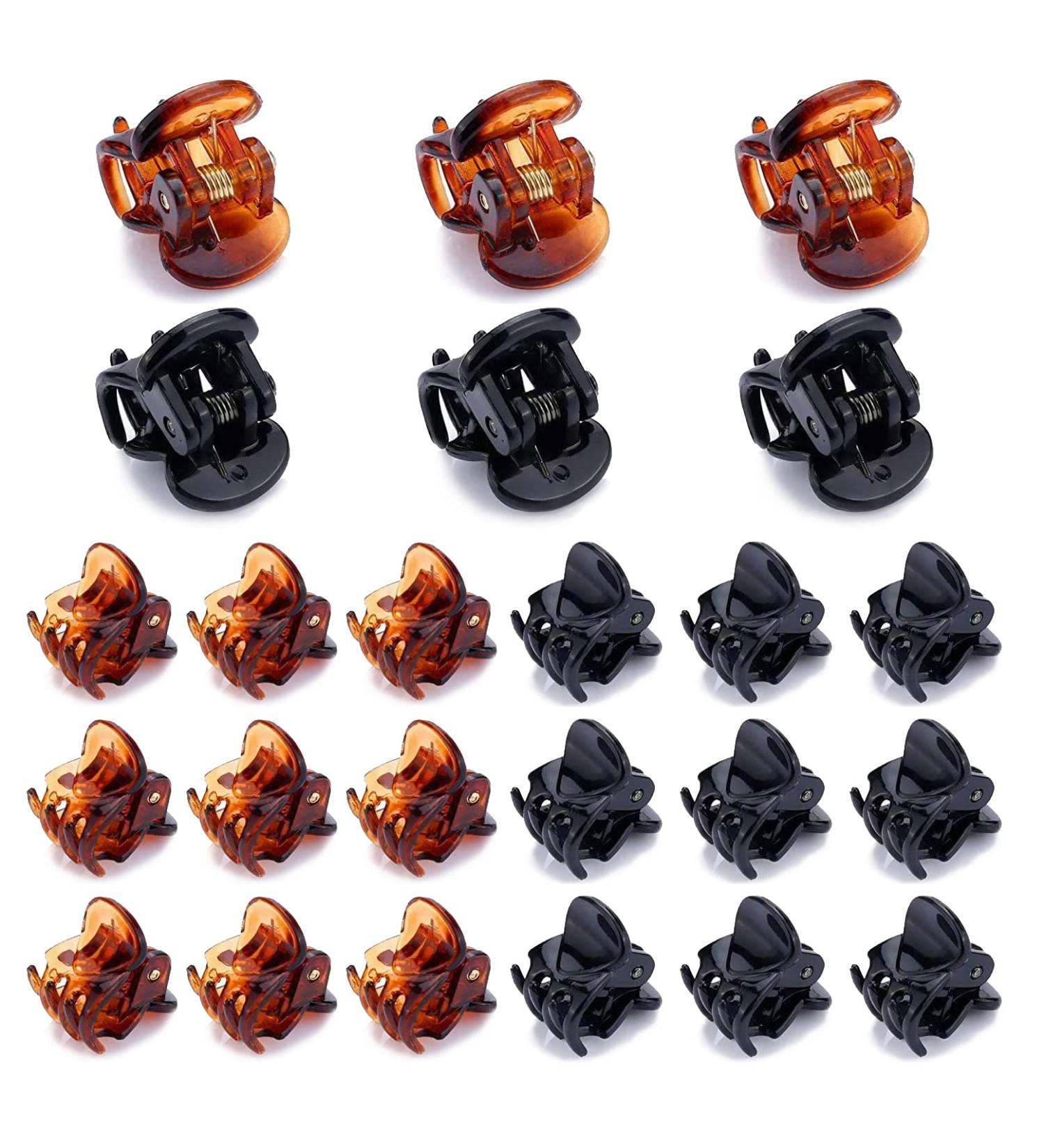 24 Pcs Mini Hair Clips Hair Claws Pins - Black & Brown Hair Accessories for Women and Girls - Buy Online on GoSupps.com