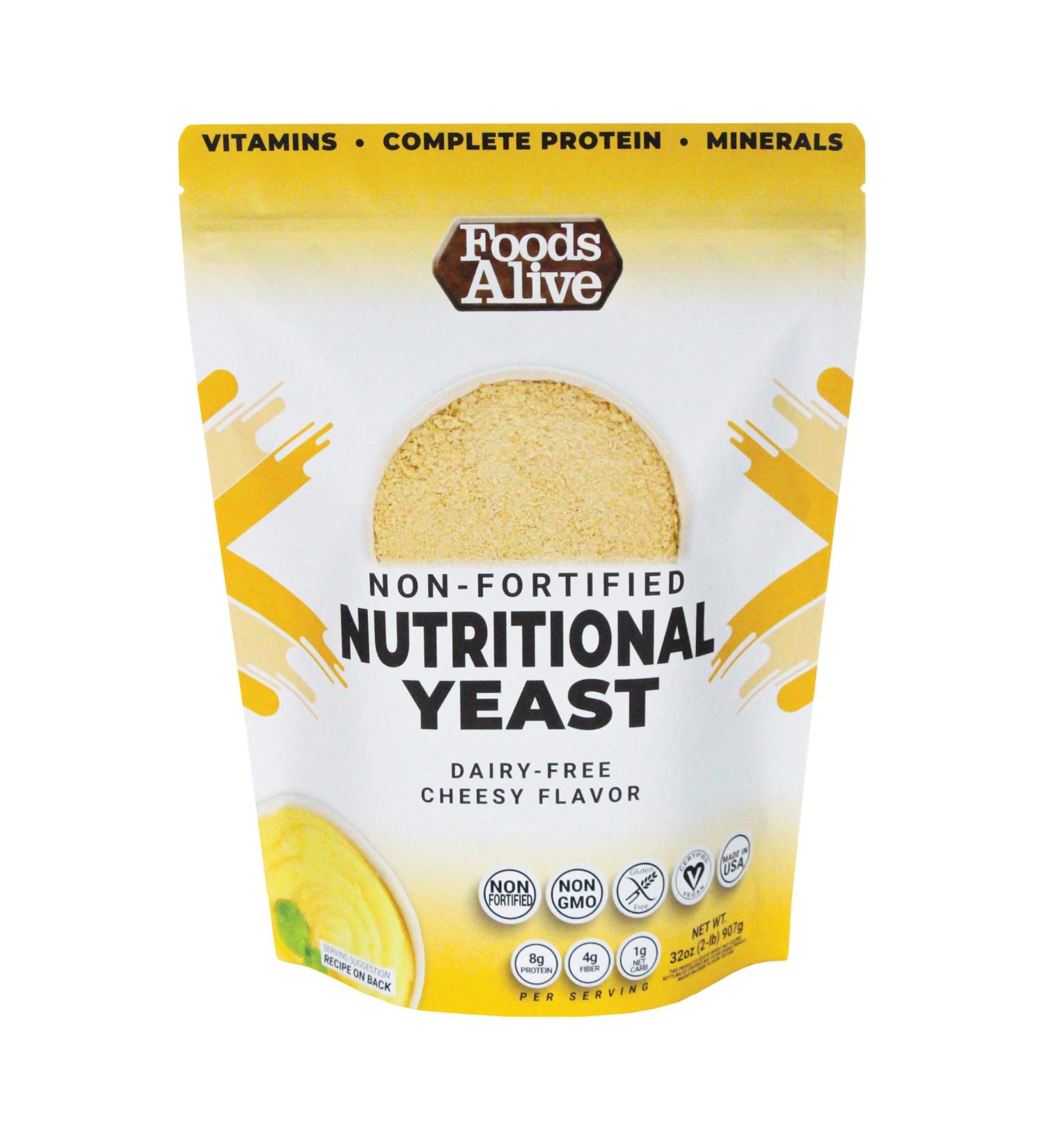 Foods Alive Non-Fortified Nutritional Yeast 32 oz - Superfood for Flavor & Nutrition - Buy Online on GoSupps.com
