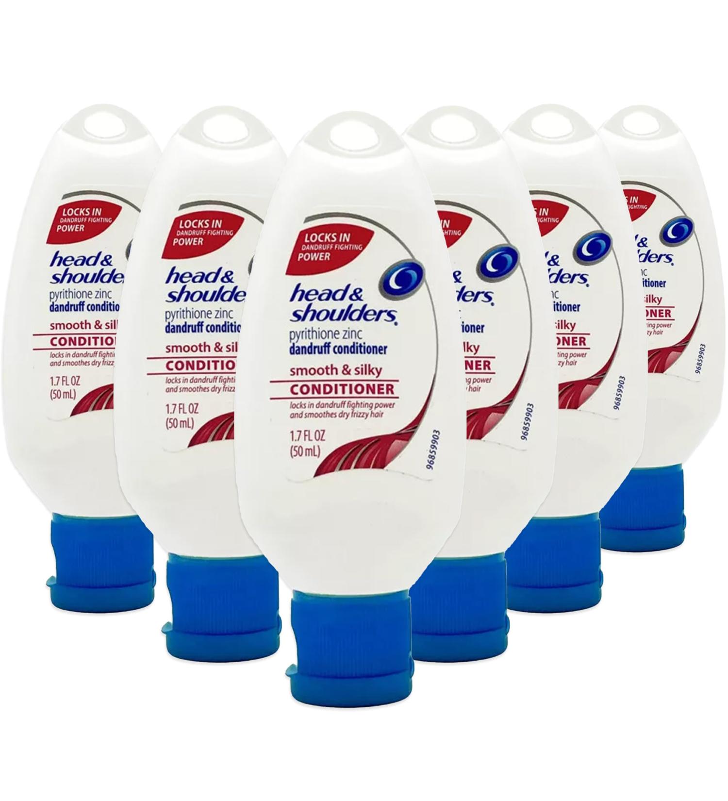 Head and Shoulders Smooth and Silky Conditioner - Fights Dandruff Smooths Frizzy Hair 1.7 oz (Pack of 6) - International Shipping Available - Buy Online on GoSupps.com