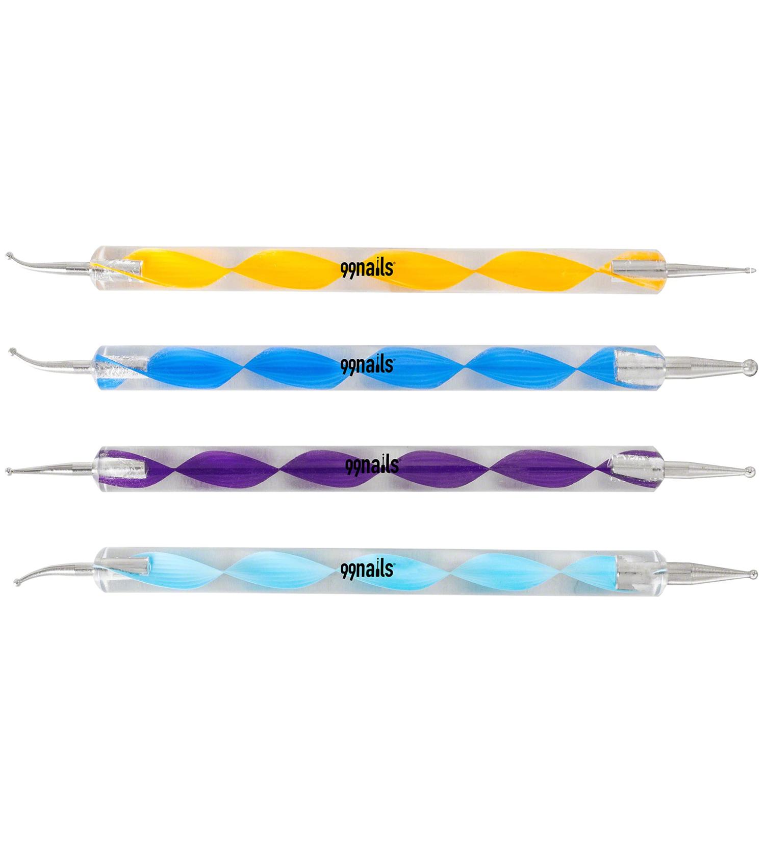 99nails Curved Dotting Brush Set - 4 Colorful Nail Art Tools for Design & Rhinestones - Buy Online on GoSupps.com