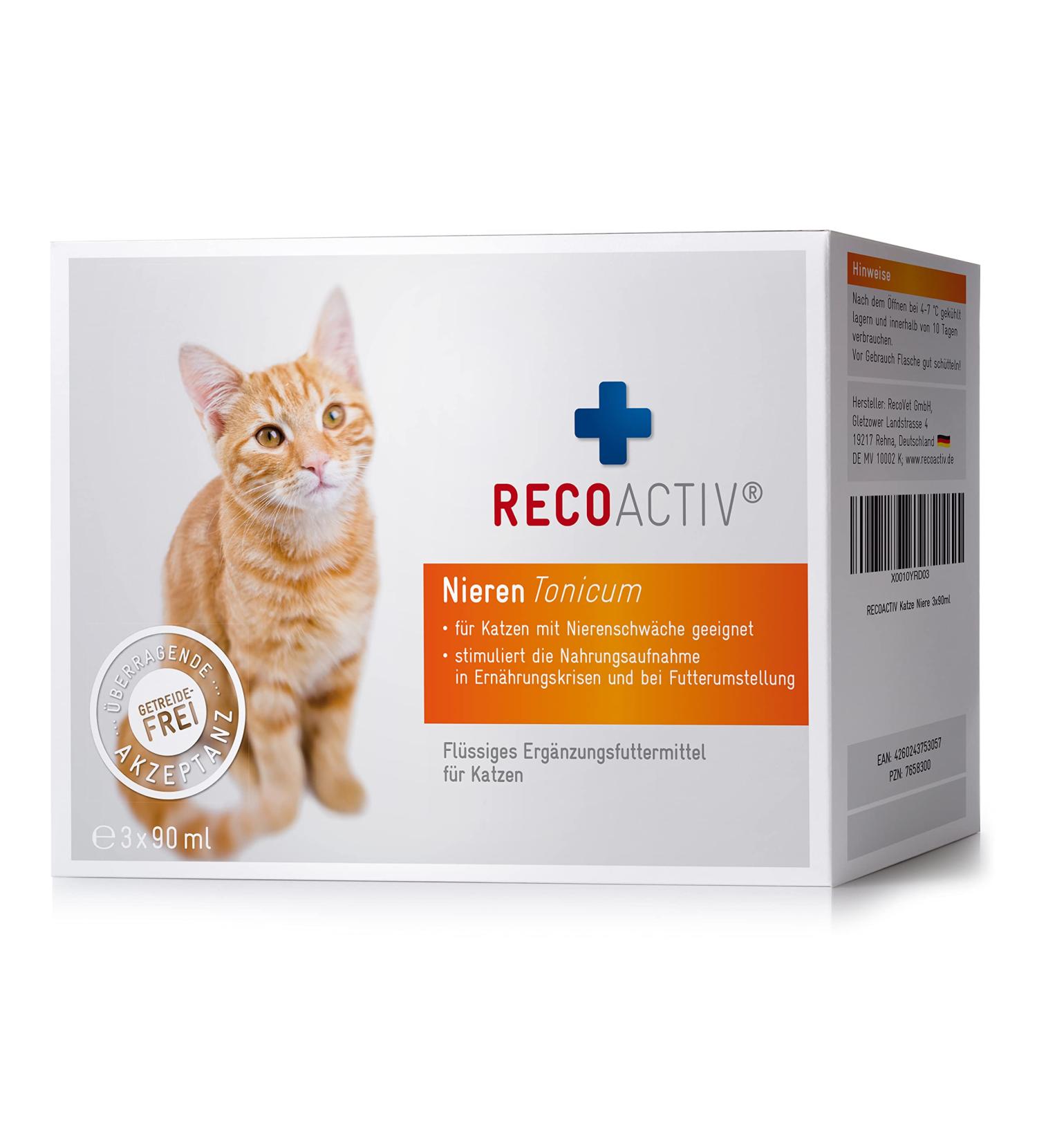 Buy Recoactive Kidney Tonic for Cats High-Quality Protein Supplement for Kidney Health Convalescence & Prophylaxis | 3 x 90ml International Shipping Available - Buy Online on GoSupps.com