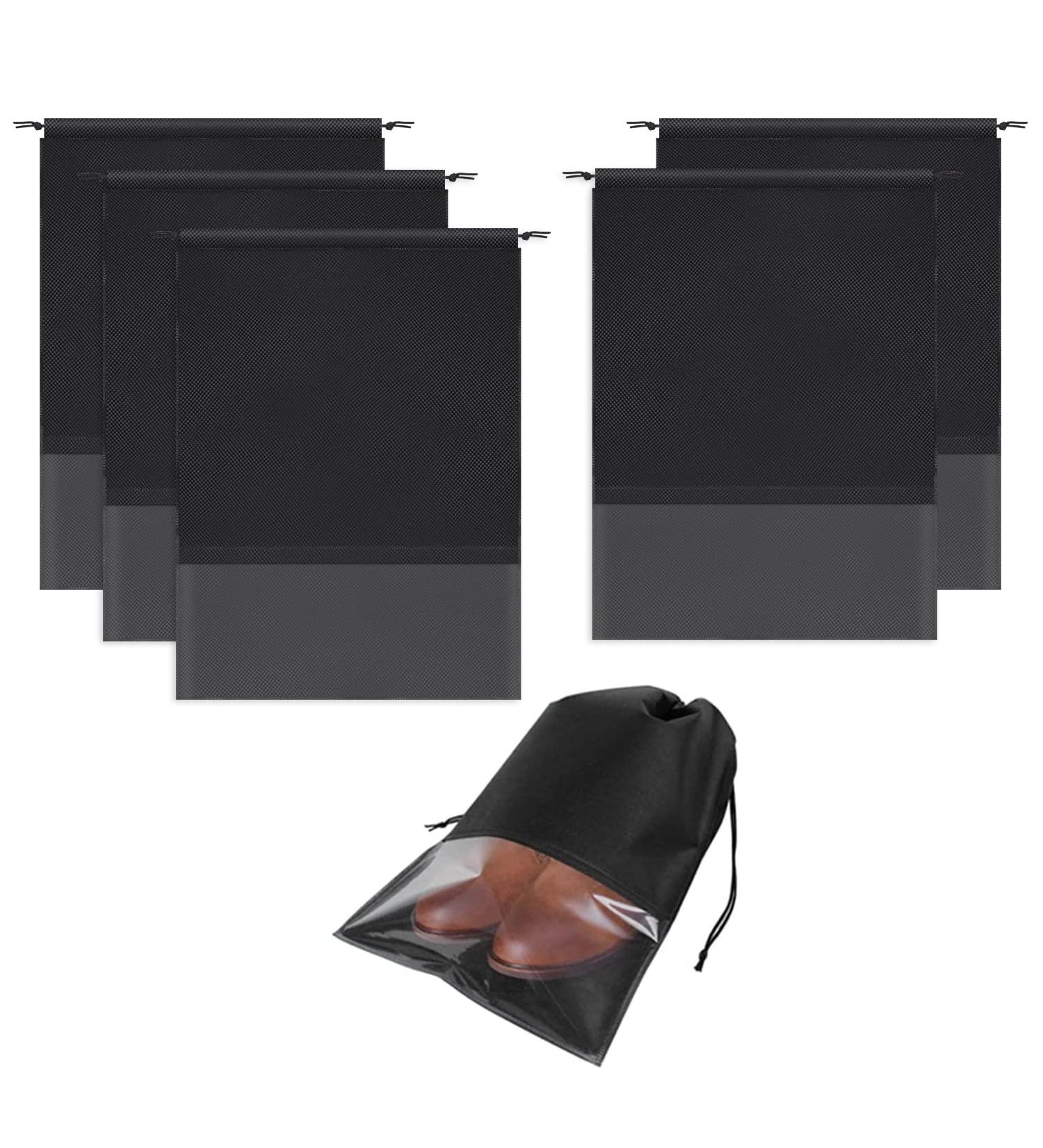 SHENGQIDZ 5 Pack Portable Travel Shoe Bag, Space-Saving Dust-Proof Storage (13 x 17.32 inch) - Black - Buy Online on GoSupps.com