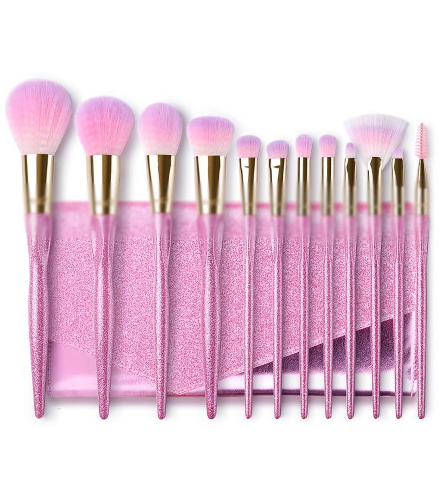 12pc Makeup Brush Set - Complete Powder & Eye Shadow Brushes for Flawless Makeup | Ships Internationally - Buy Online on GoSupps.com