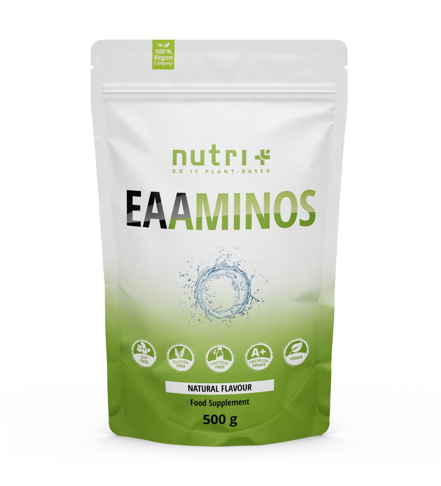 Nutri + EAA Powder Neutral 500g | High-Dose Vegan Instant EAAs - No Sweeteners Additives or Artificial Taste - Essential Amino Acids - Buy Online on GoSupps.com