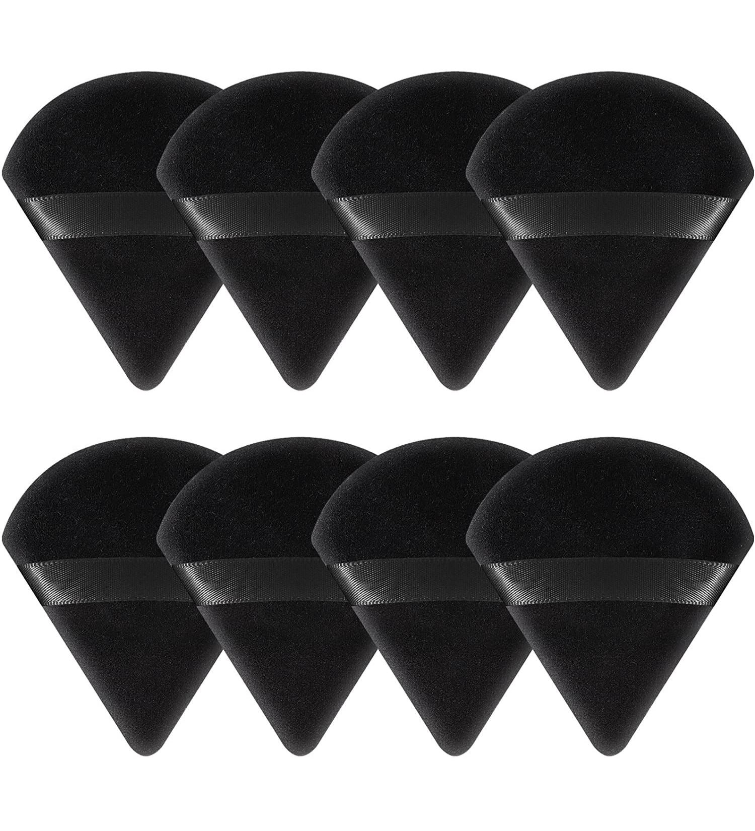 LAACASA 8 Pcs Reusable Black Triangle Powder Puffs with Strap for Dry & Wet Makeup - Soft Foundation Makeup Sponge for Pressed Powder - Buy Online on GoSupps.com
