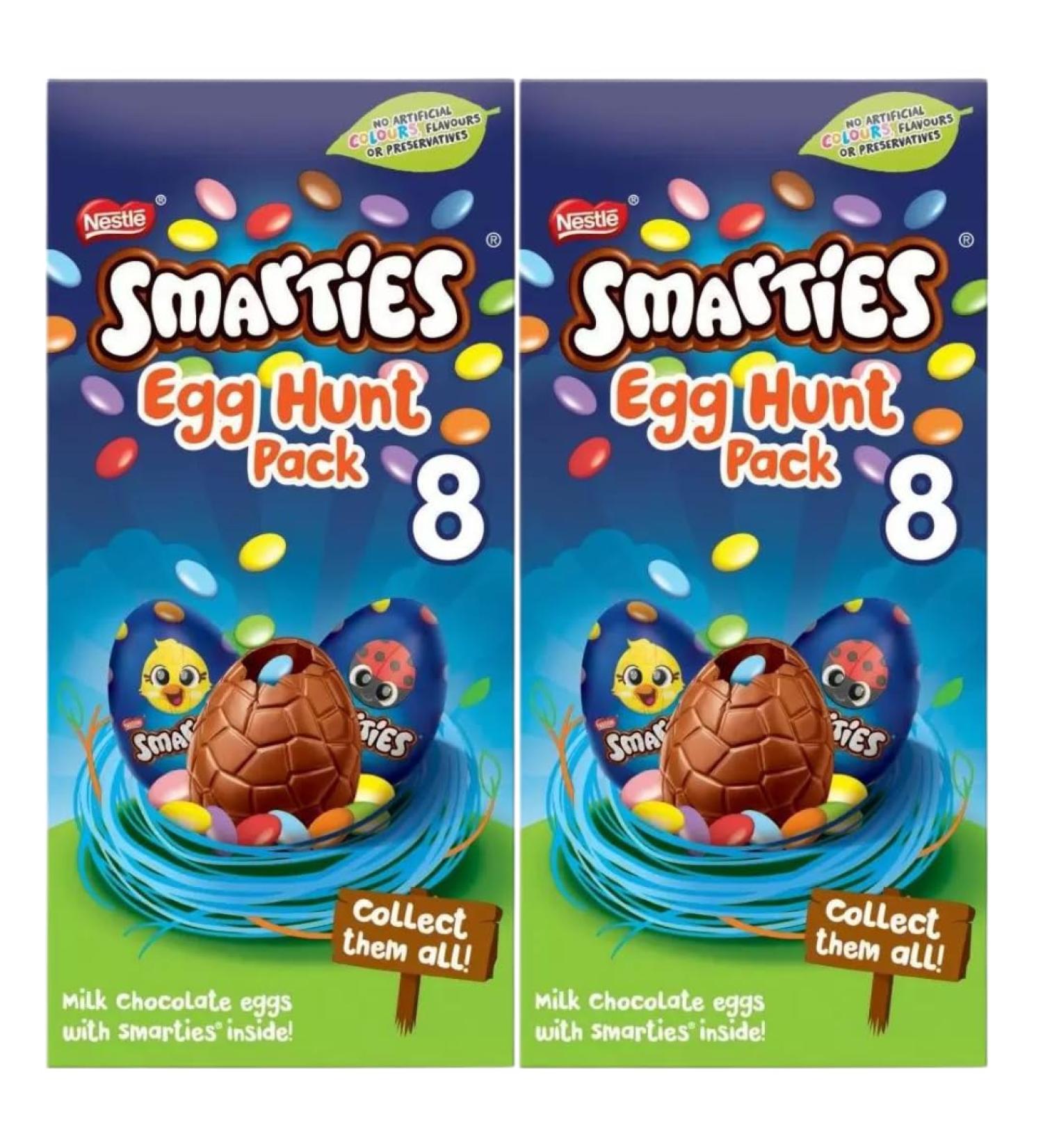 Easter Egg Bundle With Smarties Milk Chocolate Easter Egg Hunt Carton 140g (2 Pack)
