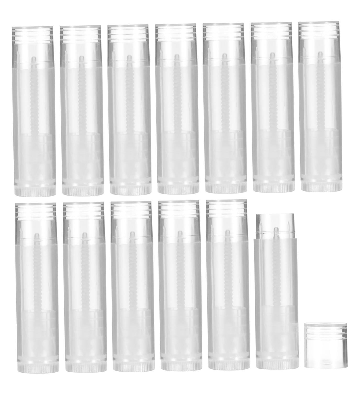  WOONEKY WOONEKY 50 Transparent Lip Balm Tubes with Caps. Durable Odorless Polypropylene Containers for DIY Lipstick Storage. Easy to Apply with a Twist Mechanism. - Buy Online on GoSupps.com