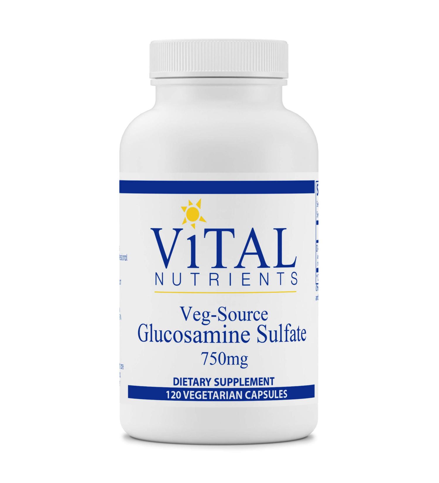 Vital Nutrients Glucosamine Sulfate (Vegetarian) - 120 Capsules - 750mg - Joint & Cartilage Support - Buy Online on GoSupps.com