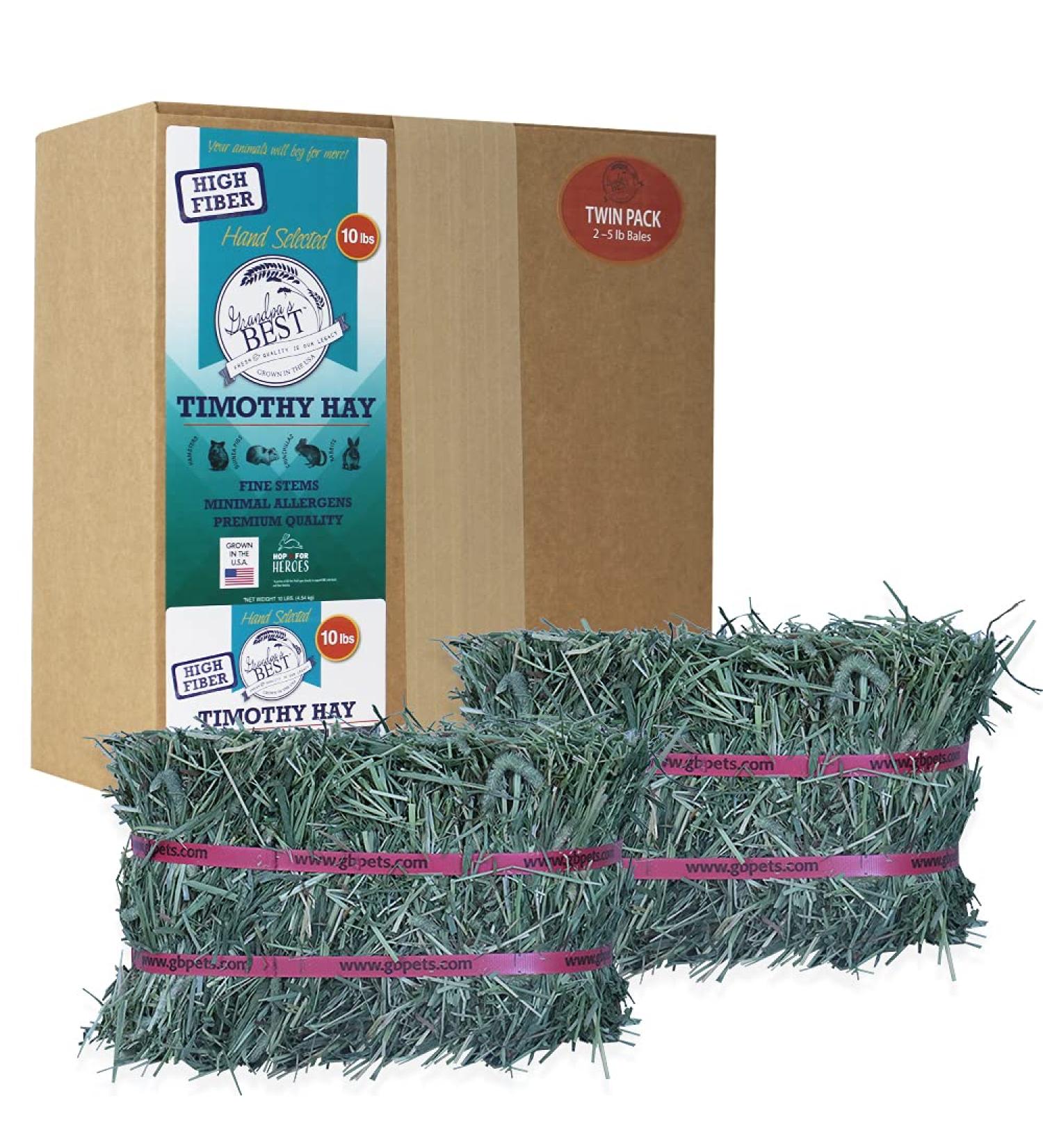 Grandpa's Best Timothy Hay Bale 10lb - Premium Quality for Small Pets - Buy Online on GoSupps.com