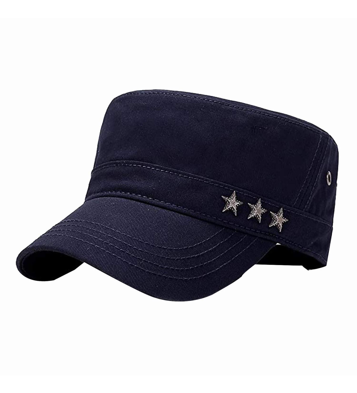 Flag Top Baseball Caps for Men Women Solid Color Classic Vintage Cadet Hat Adjustable Casual Low Profile Adult Trucker Hat 11-bue One Size