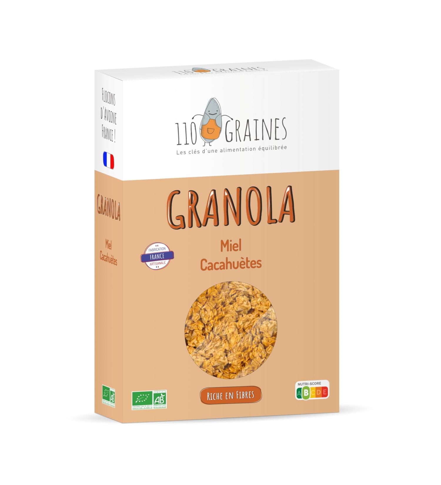 Honey Granola Peanuts Organic - 375 g - No additives - France - Buy Online on GoSupps.com