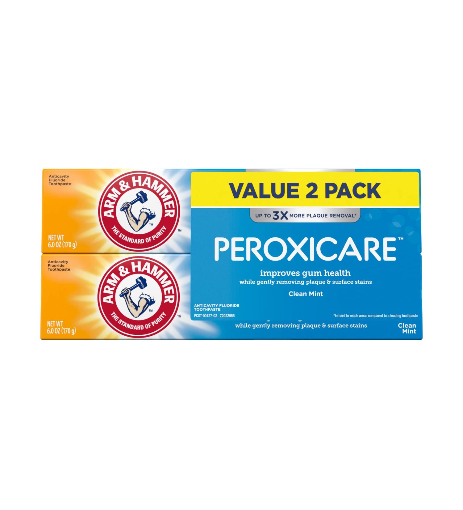 Arm & Hammer PeroxiCare Deep Clean Toothpaste Twin Pack - Fluoride Anticavity Clean Mint 6oz - Buy Online on GoSupps.com