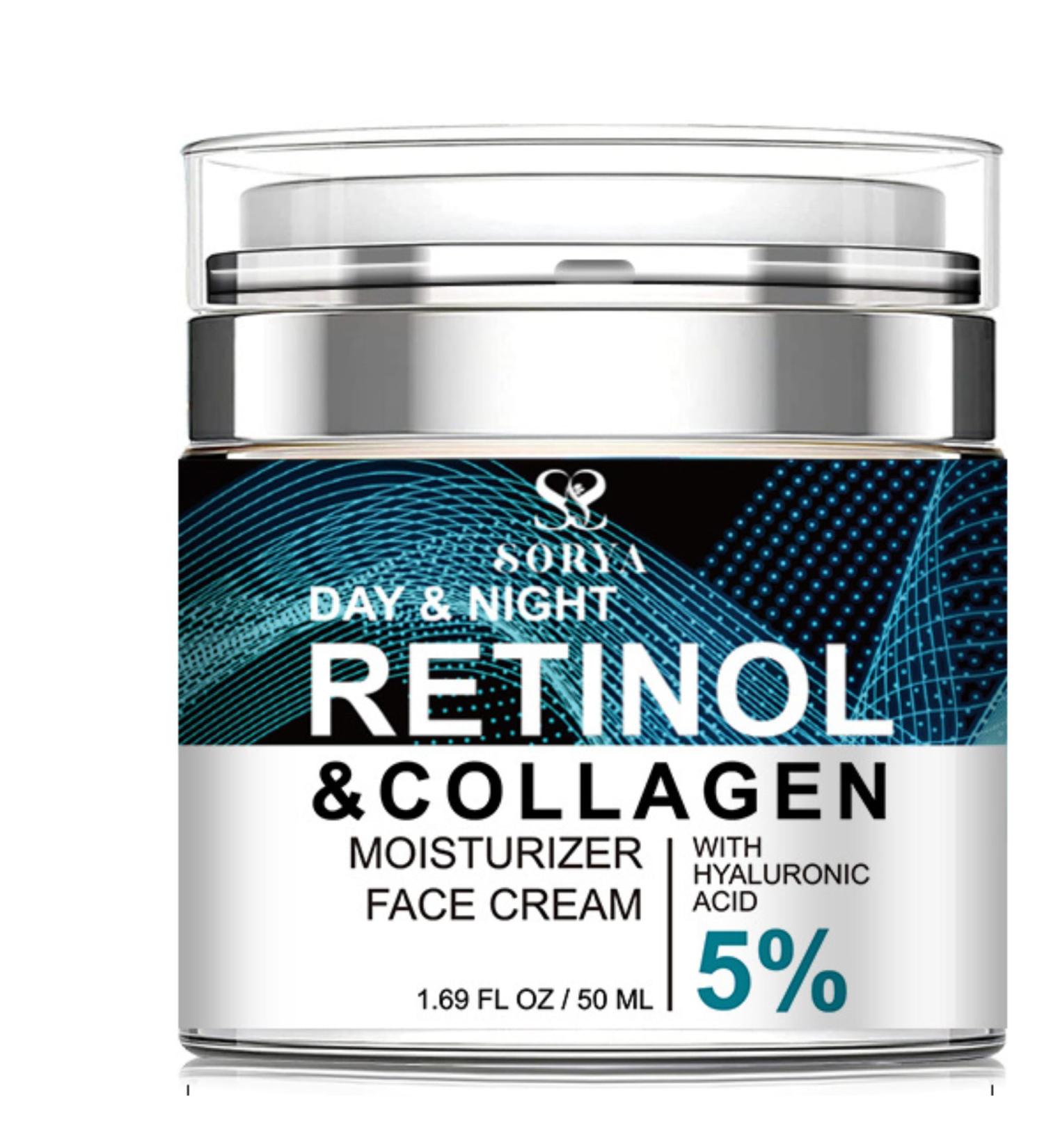 Facial Moisturizer with Retinol Hyaluronic Acid & Peptides Daily Hydrating Face Cream for All Skin Types - Buy Online on GoSupps.com