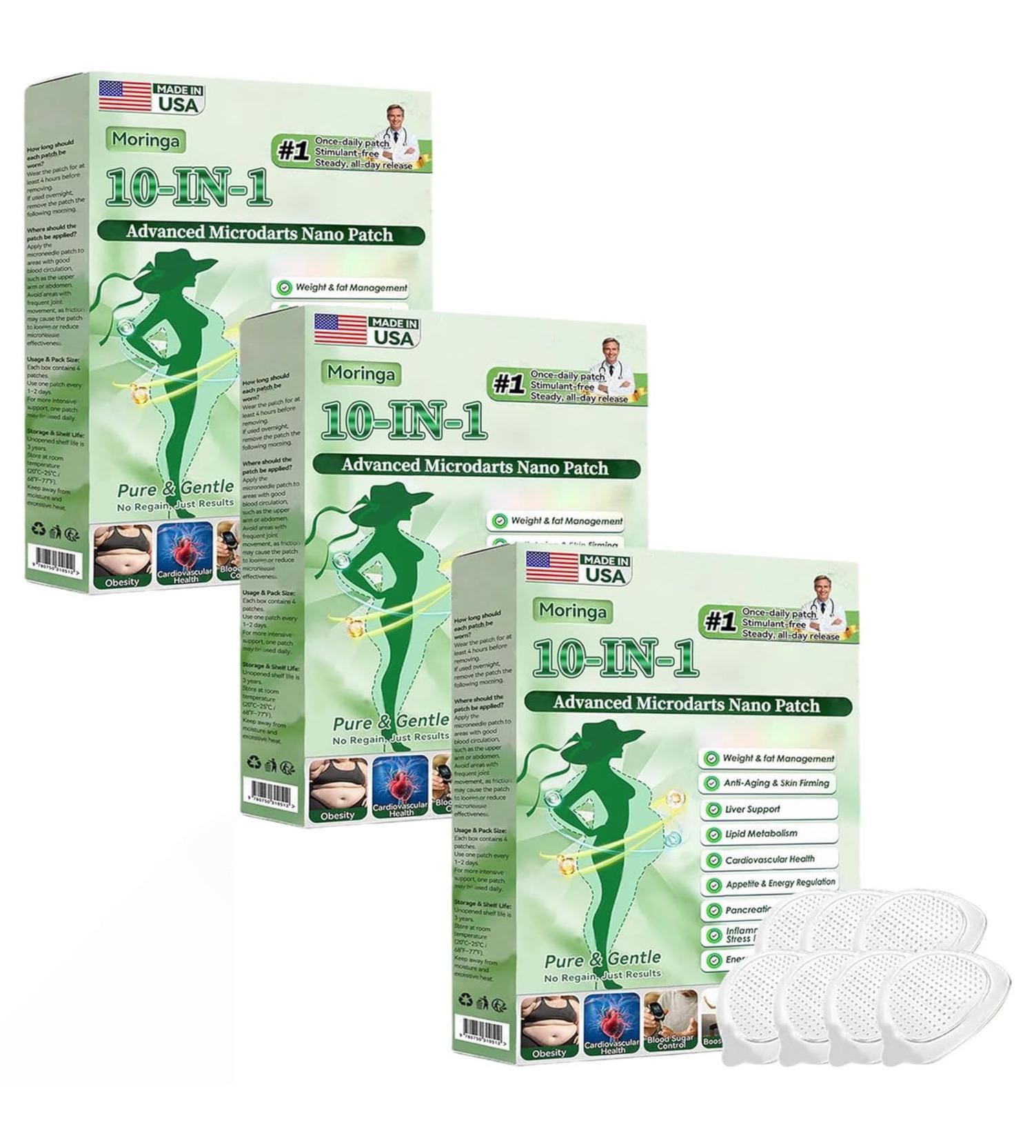 frsba 3Pcs Moringa Patch 2026 New 10-in-1 Nano Microdarts Patch Natural Formula for Women and Men Suitable for All Skin (Upgrade) - Buy Online on GoSupps.com